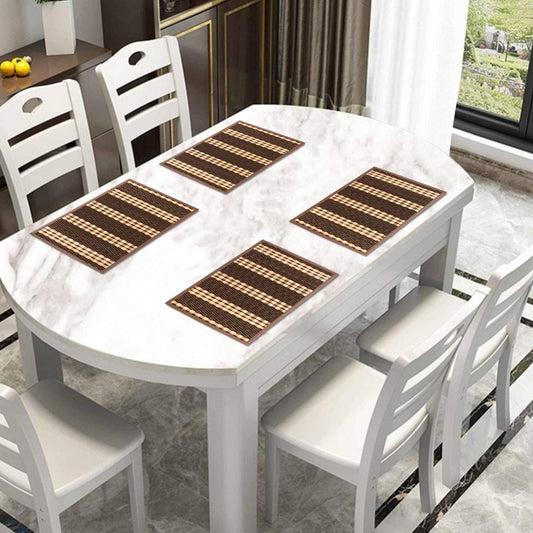 Heat Resistant Bamboo Dinner Mats, Dark Brown