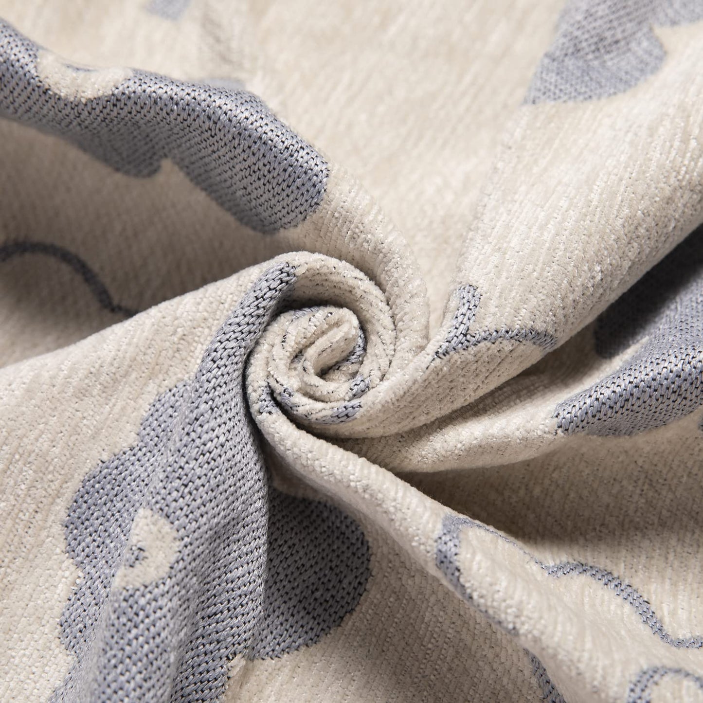 soft off white floral print colour chenille sofa throw
