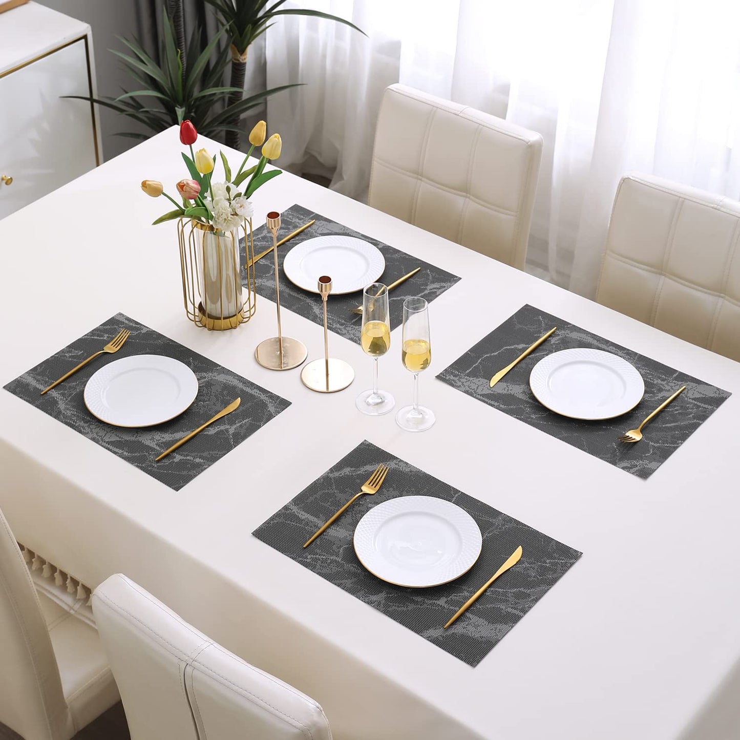 PVC Dining Table Mats, Black