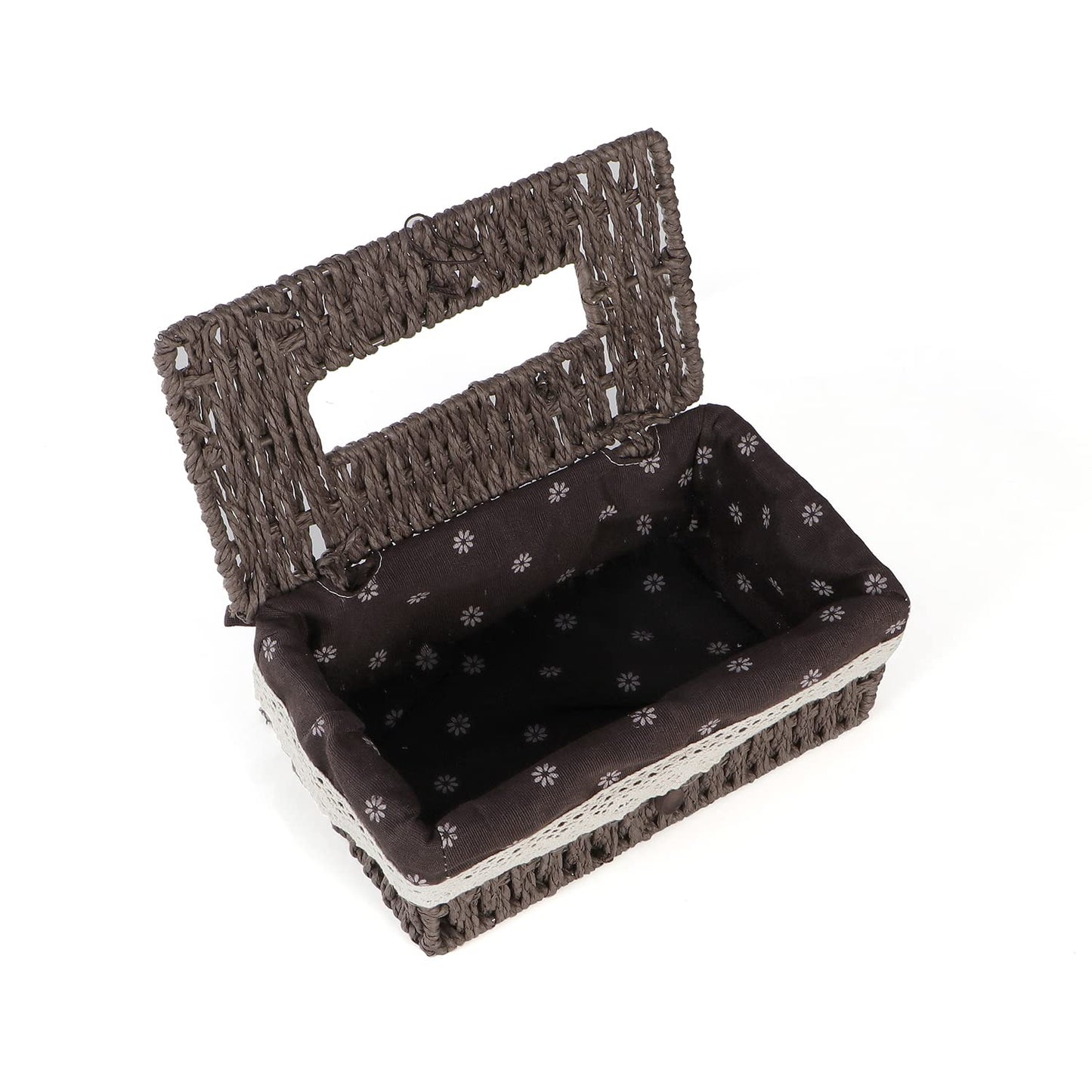 Handwoven Eco-Friendly Paper Weave Tissue Paper Holder, Brown