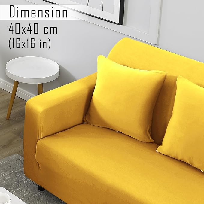 Elastic Stretchable Sofa Cover and Cushion Cover, Sunny Yellow
