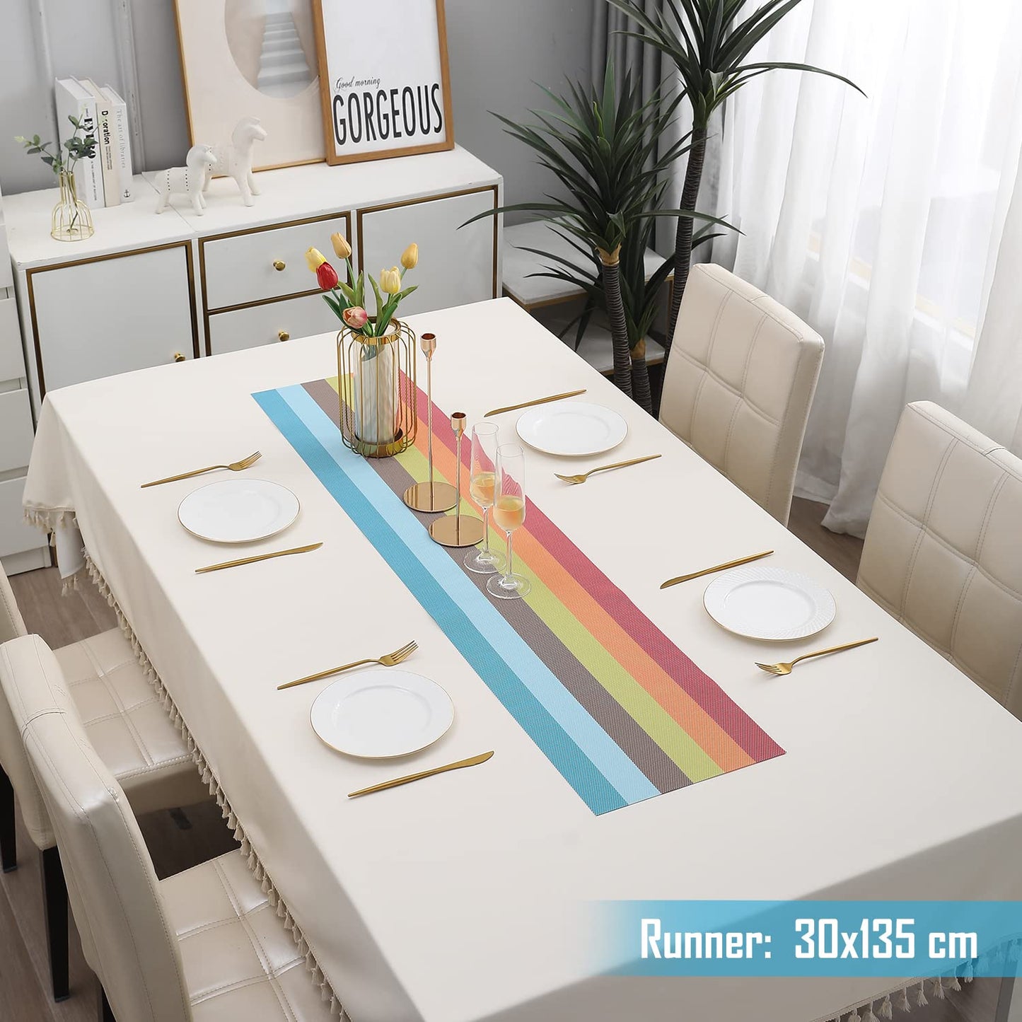 PVC Table Runner for Dinner and Coffee Table, Multicolour
