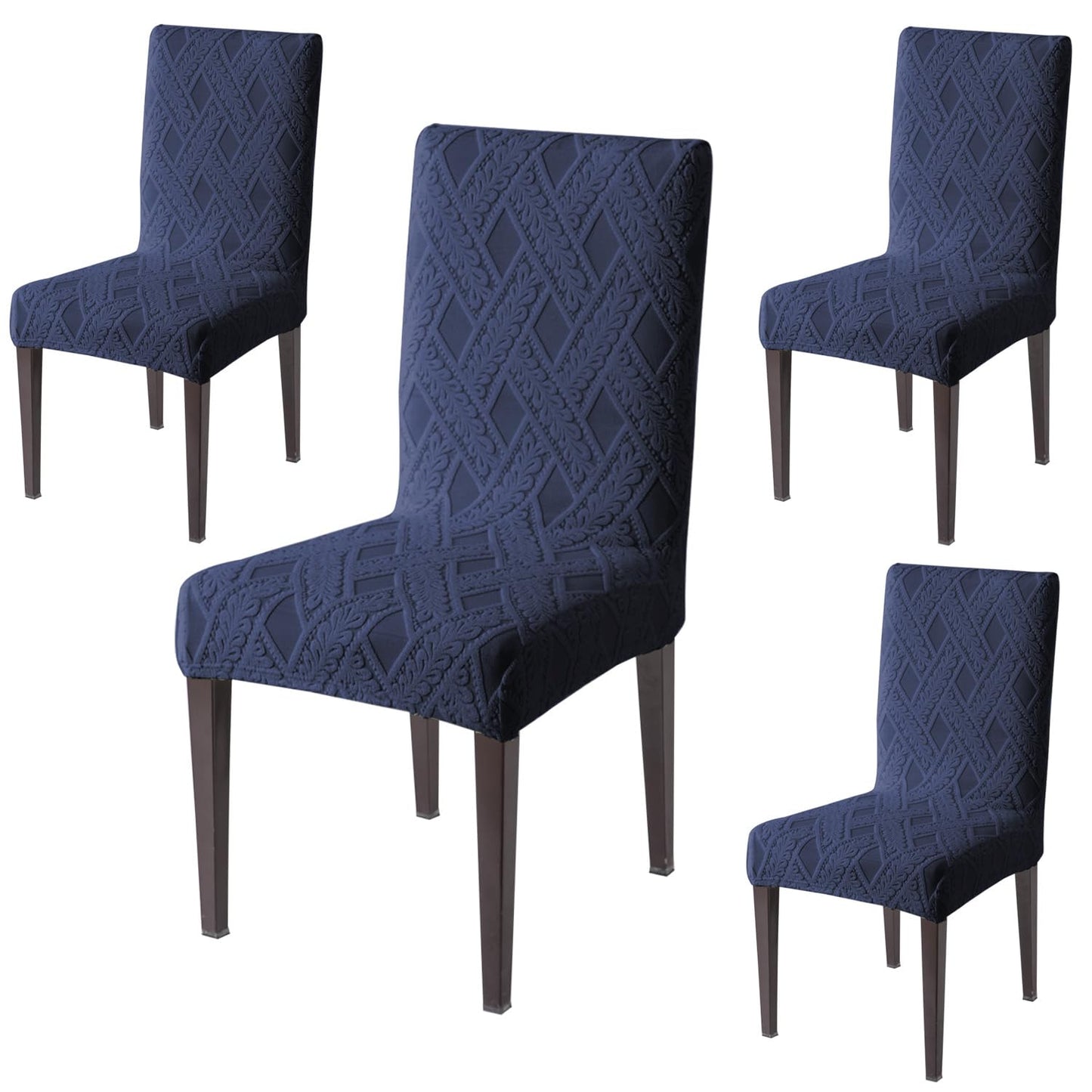 Chair Cover Set of 1/2/4/6, 190 GSM Jacquard, Blue