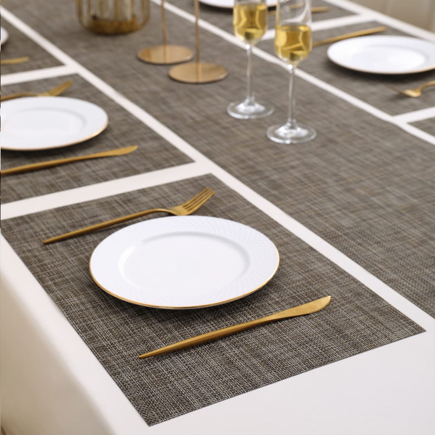 PVC Dining Table Mats, Ash Grey