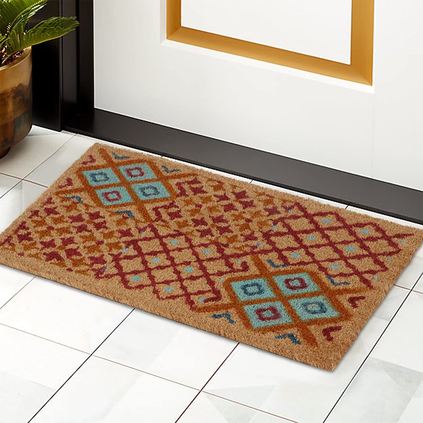 Coir Entrance Door Mat with Anti-Slip PVC Backing