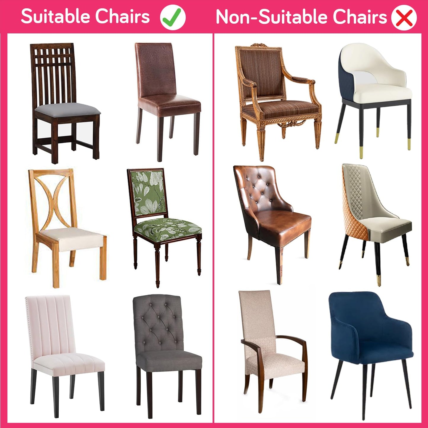 Elastic Stretchable Water Resistant Dining Chair Cover, Brown