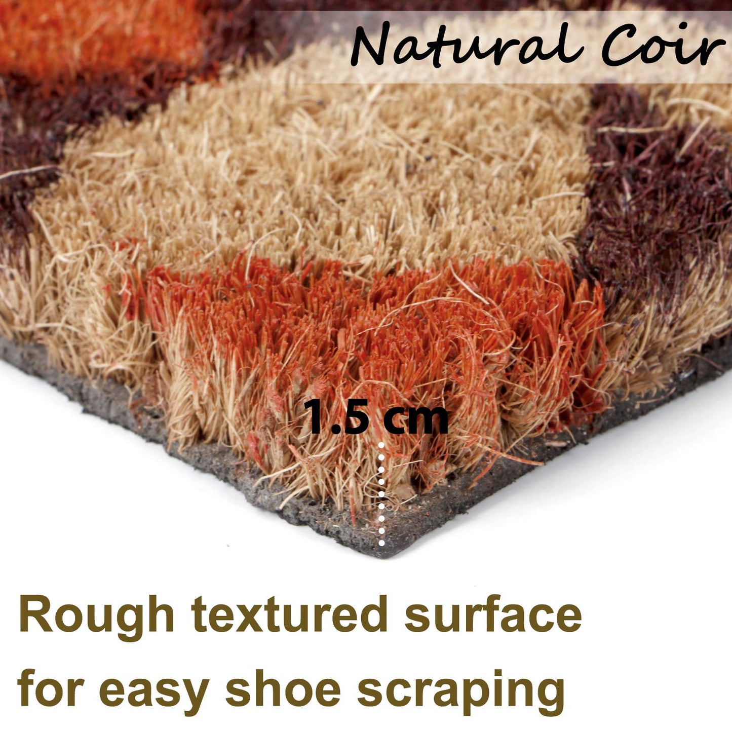 Coir Entrance Door Mat with Anti-Slip PVC Backing