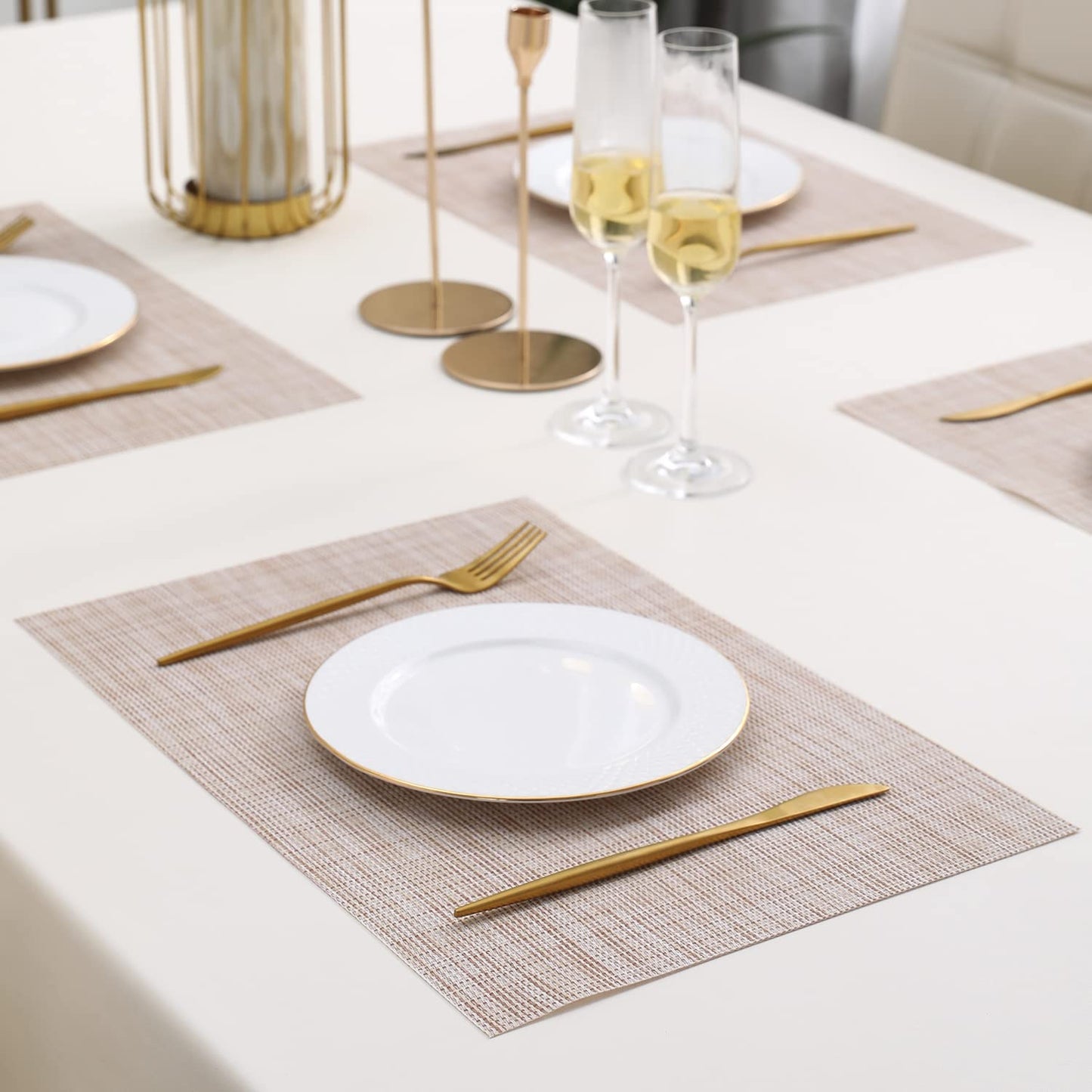 PVC Dining Table Mats, Beige