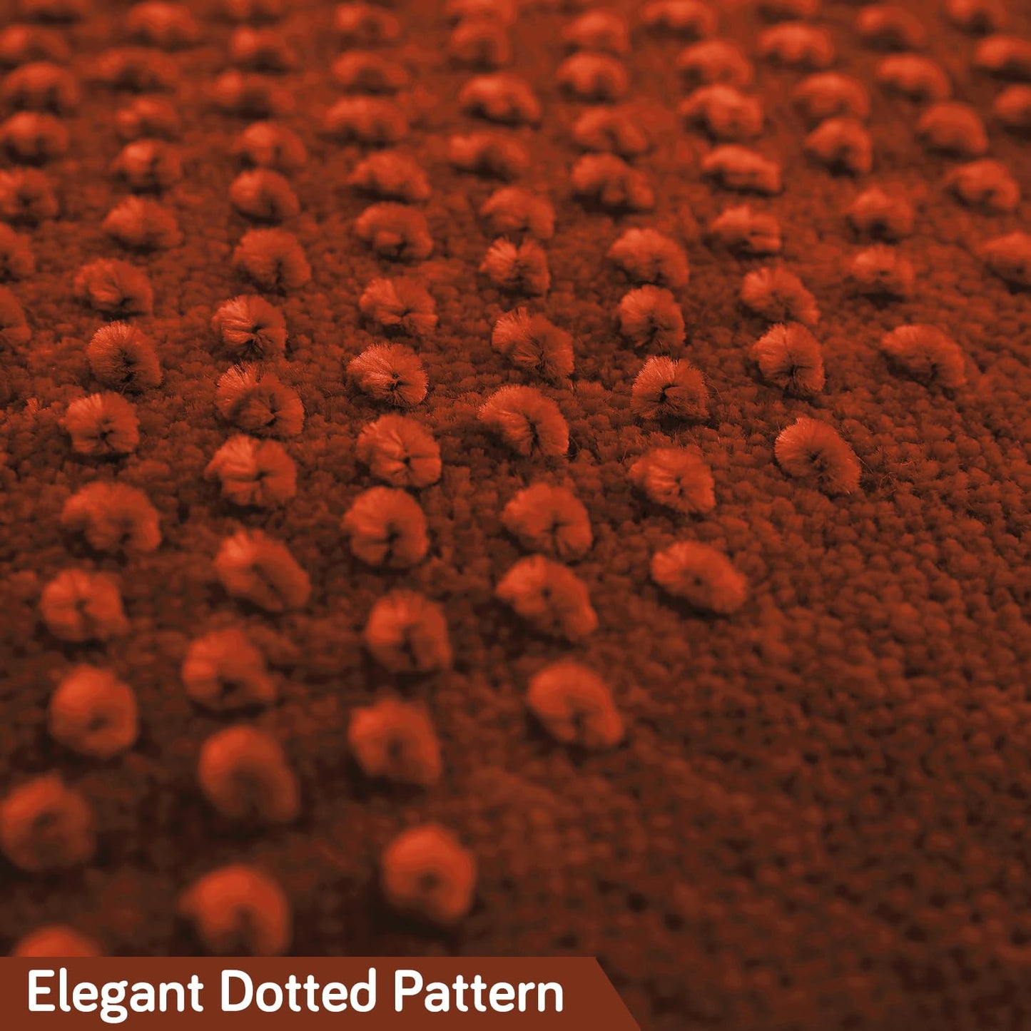 Handloom Made Thick Poly Velvet Reversible Sofa Mat for 1/2/3 Seater, Rust Brown