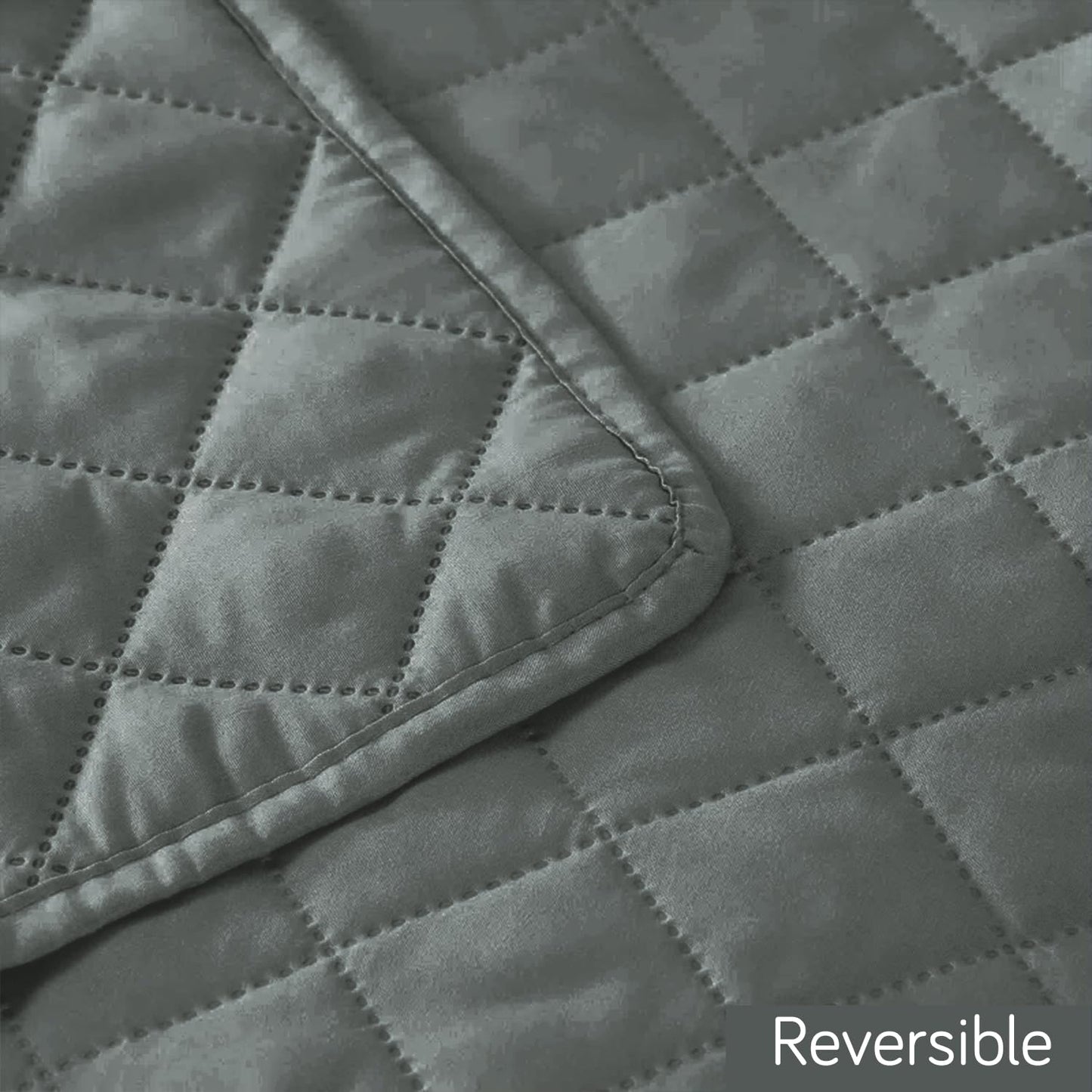 HOKIPO Quilted Reversible One Piece L Shape 4/5/6 Seater Sofa Cover Mat, Dark Grey