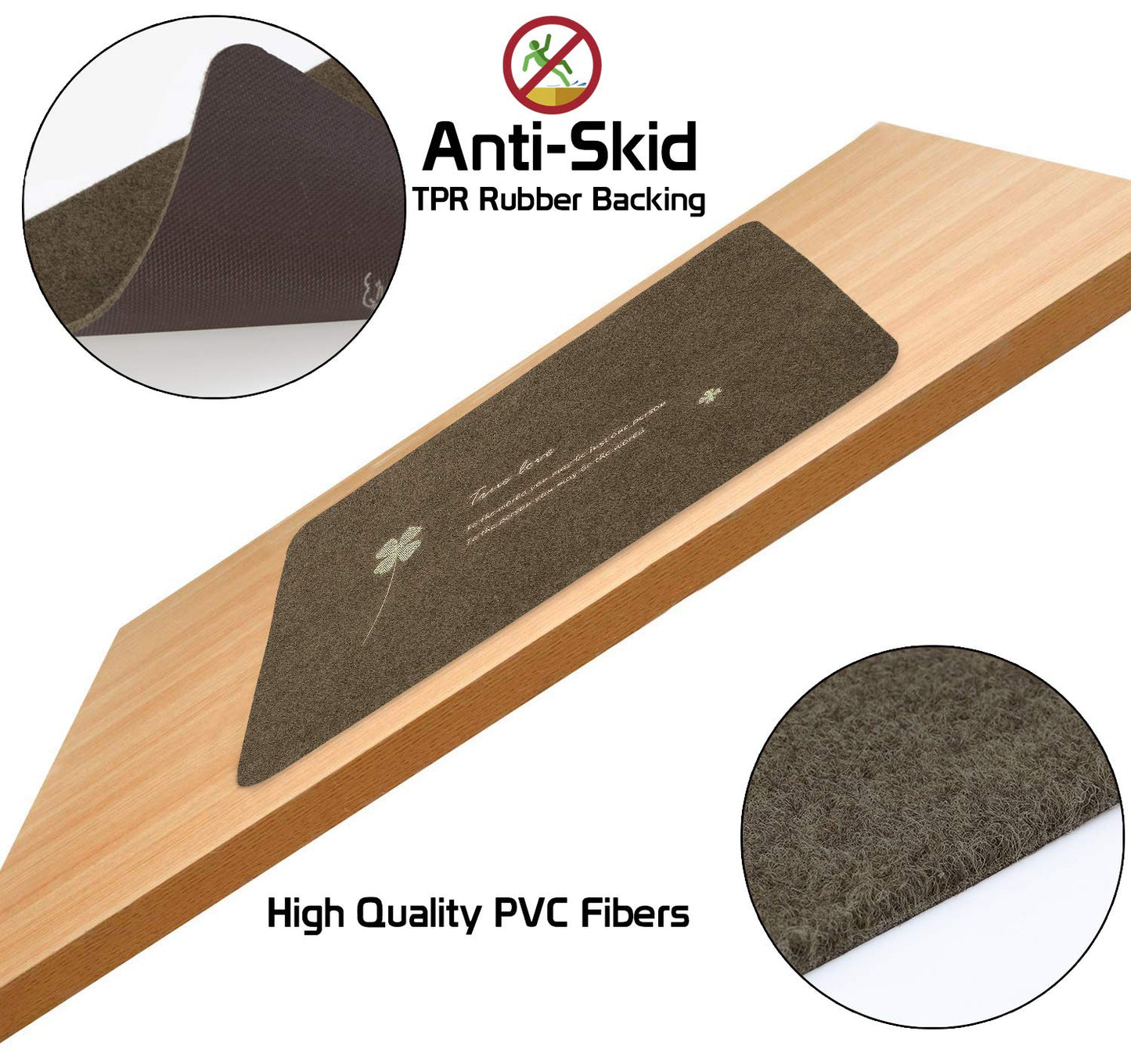Rubber Back Dirt Trapper Inside Outside Main Door Mats for Entrance Big Size, 45 x 70 cm, Brown