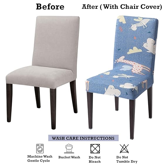 Dining chair covers – before and after with stretchable chair cover