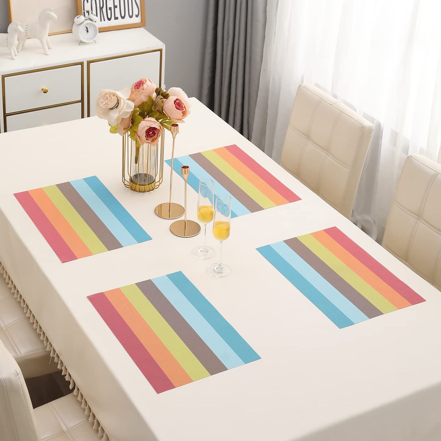 PVC Dining Table Mats, Multicolour