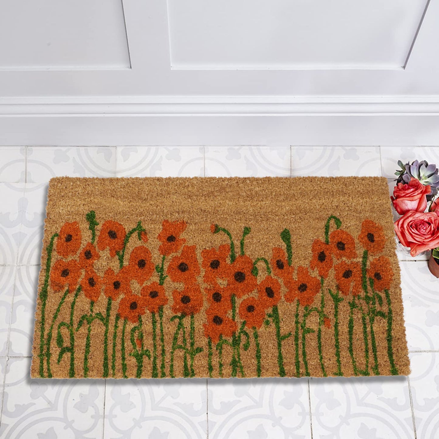 Coir Entrance Door Mat with Anti-Slip PVC Backing