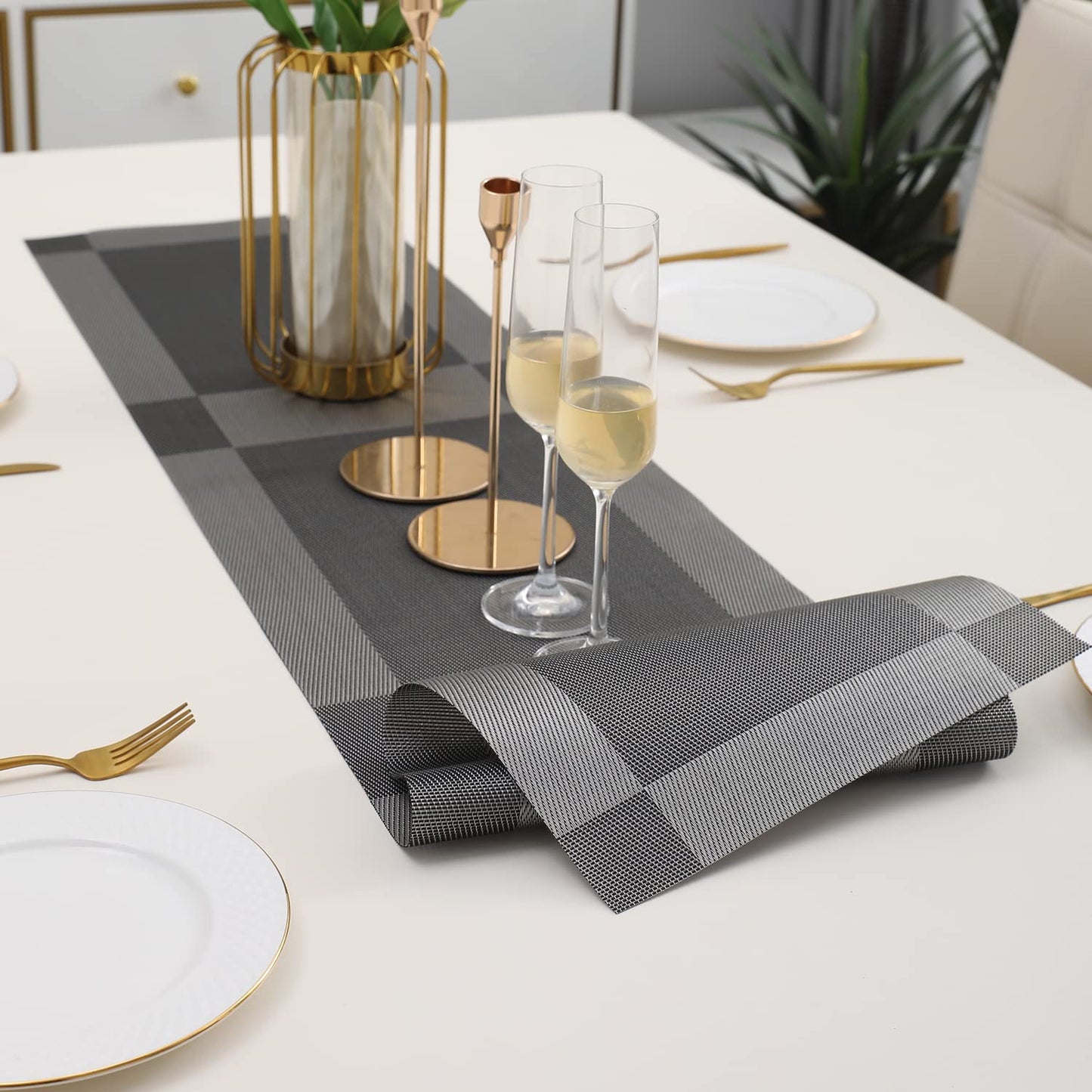 PVC Table Runner, Silver