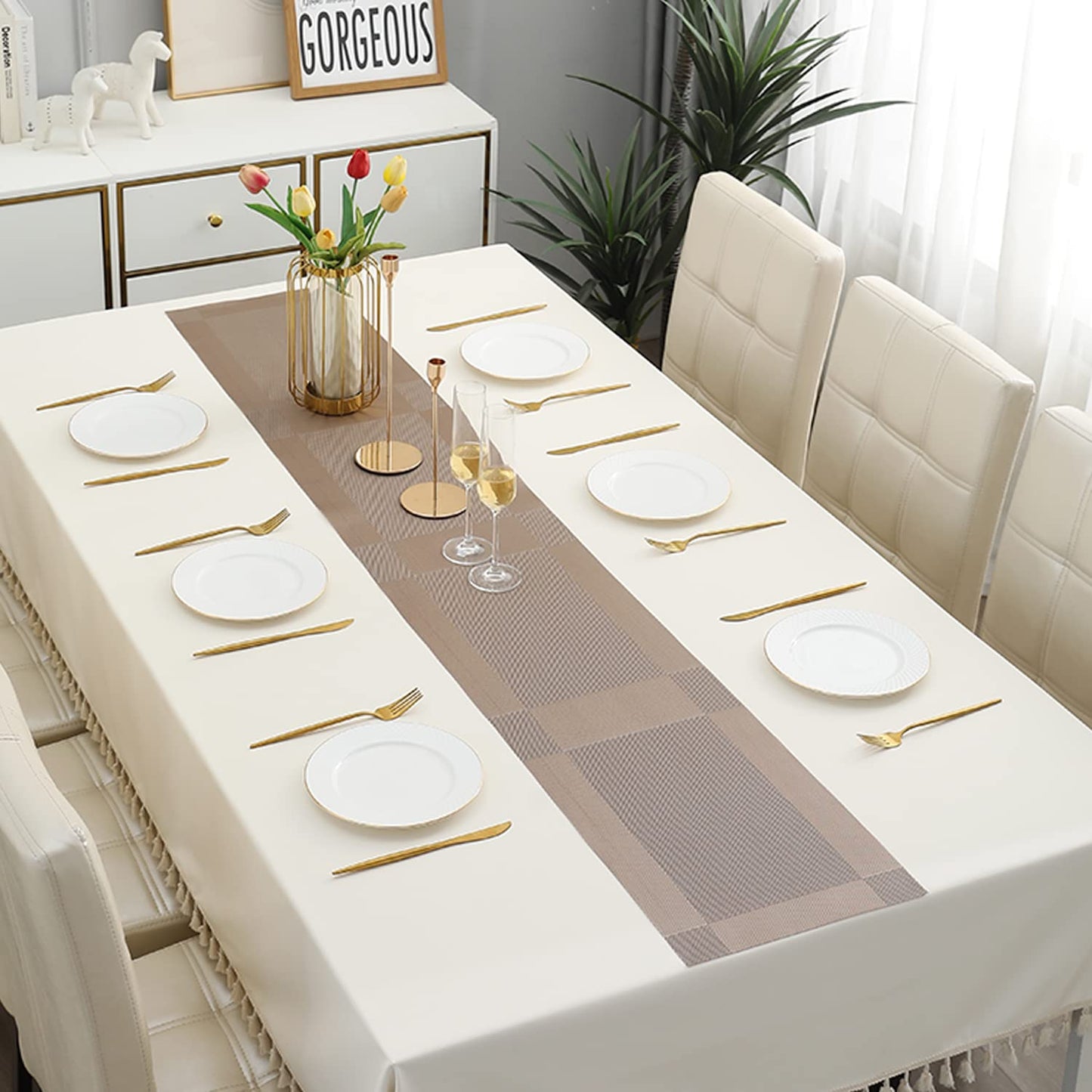 PVC Table Runner for Dinner and Coffee Table, Copper