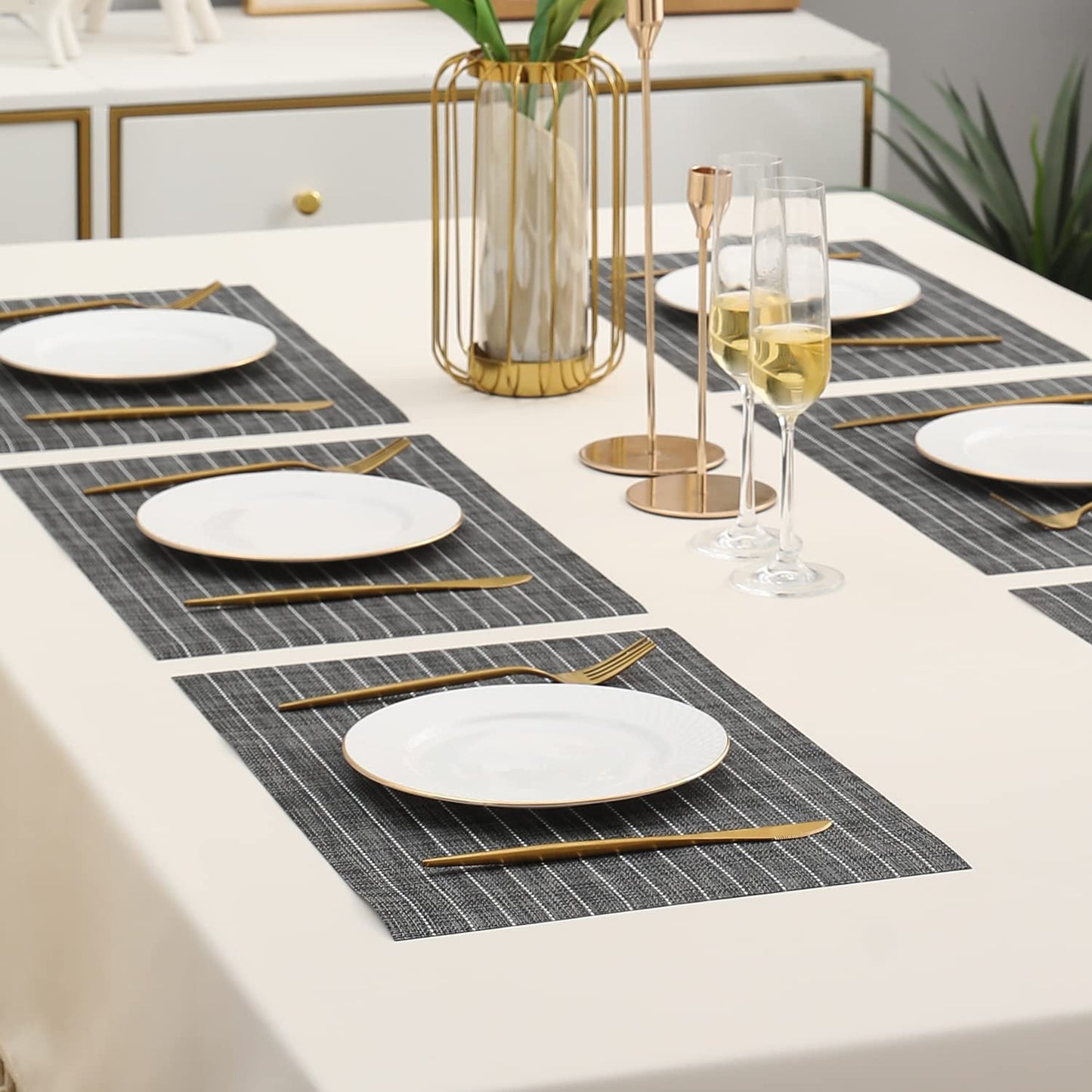 PVC Dining Table Mats, Grey
