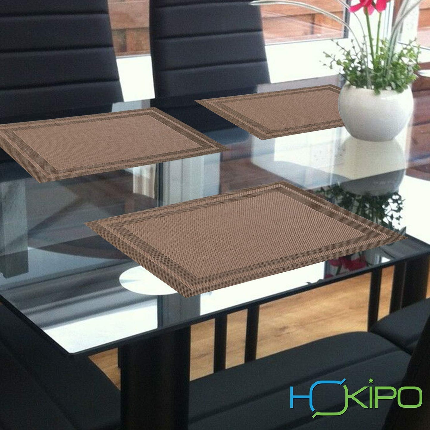 PVC Dining Table Mats, Copper Brown