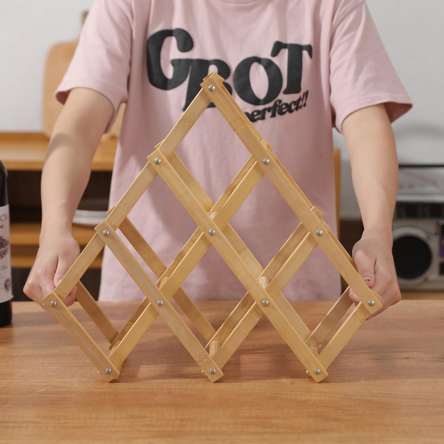 Wooden 5/6 Wine Bottle Display Rack