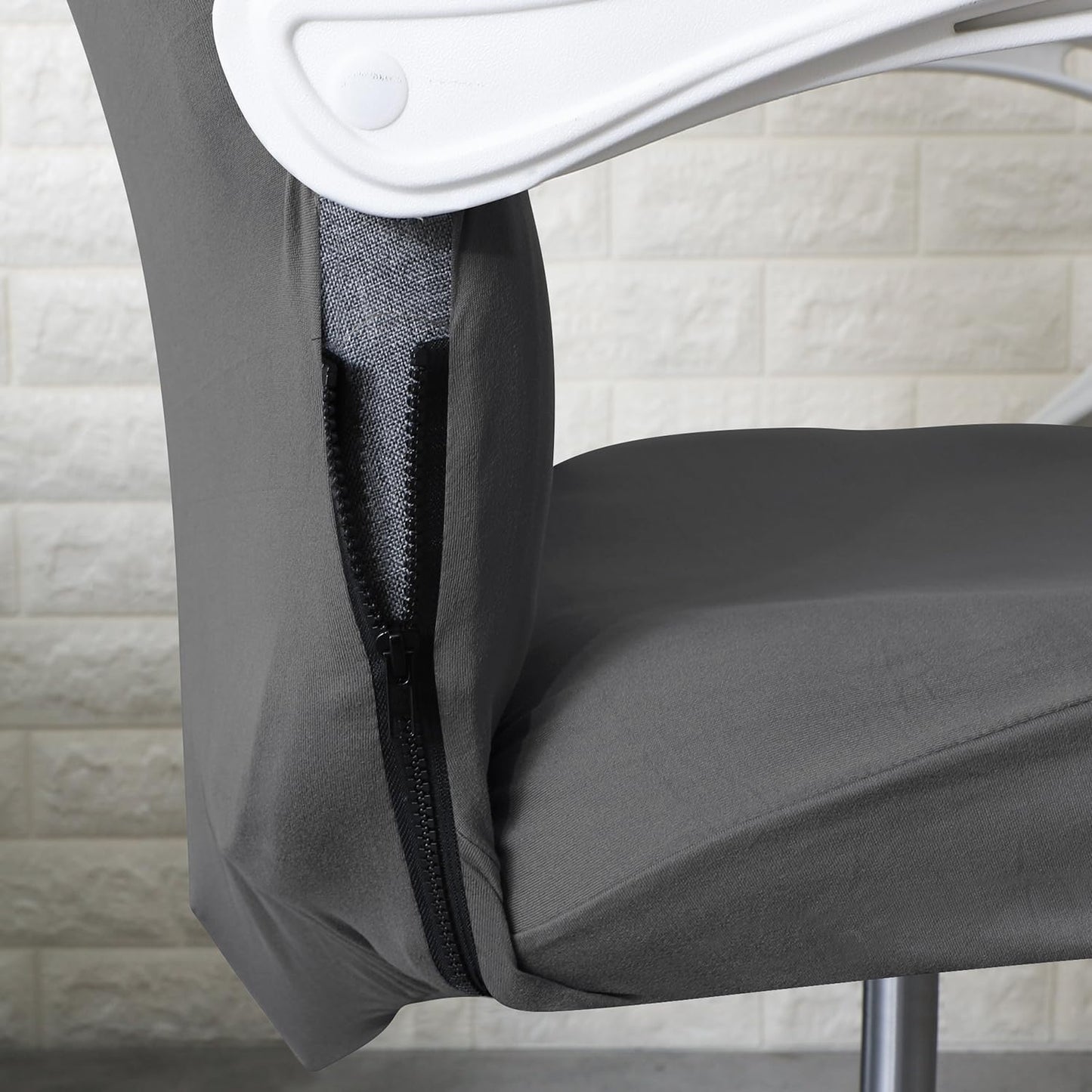 HOKIPO 140gsm Stretchable Office Chair Cover, Grey - Medium / Large