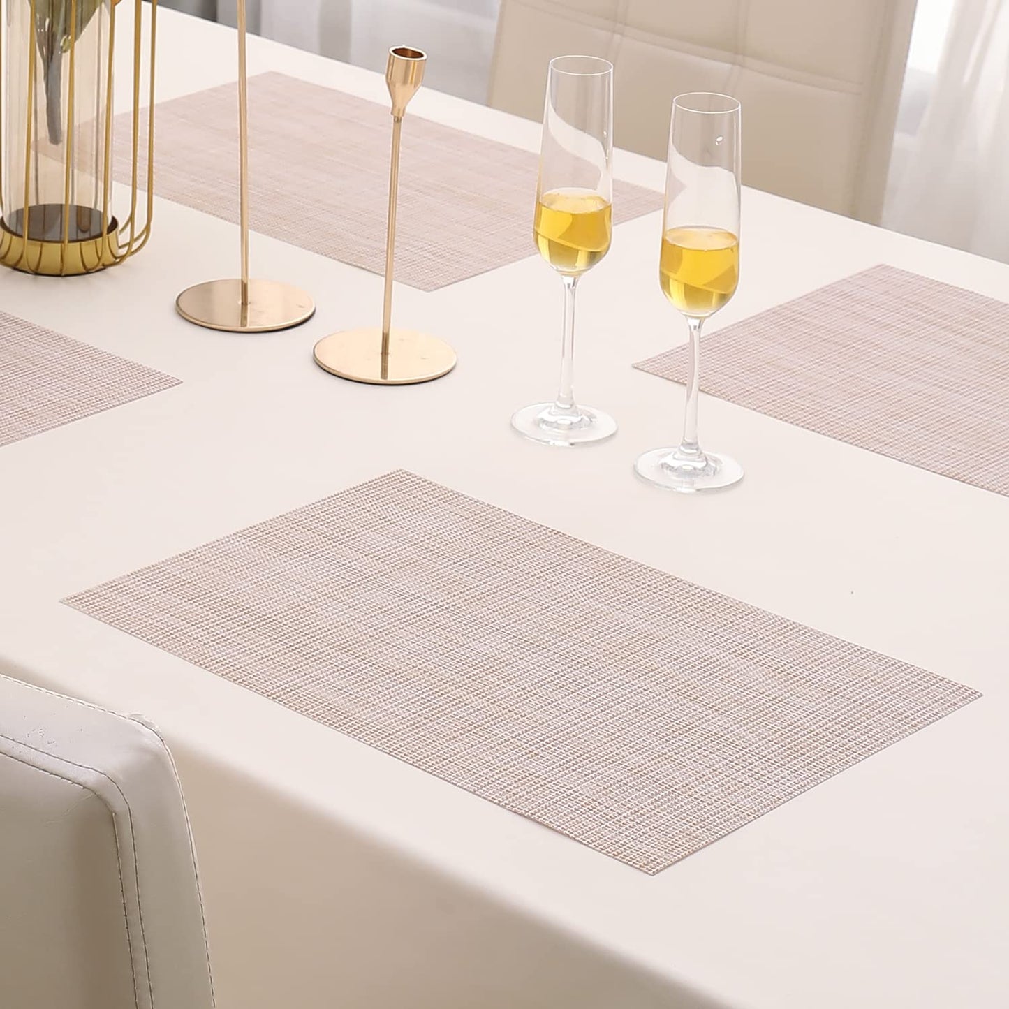 PVC Dining Table Mats, Beige