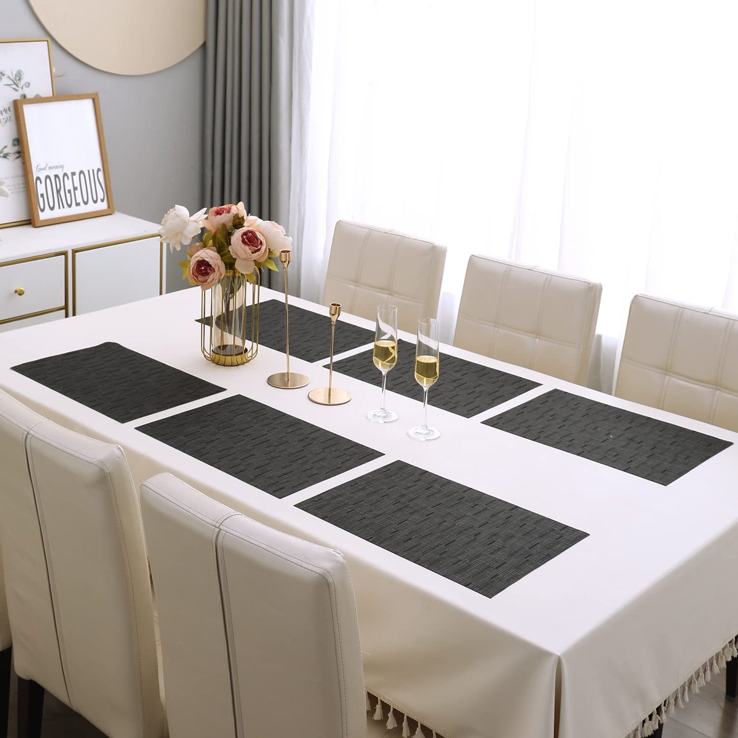PVC Dining Table Mats, Black