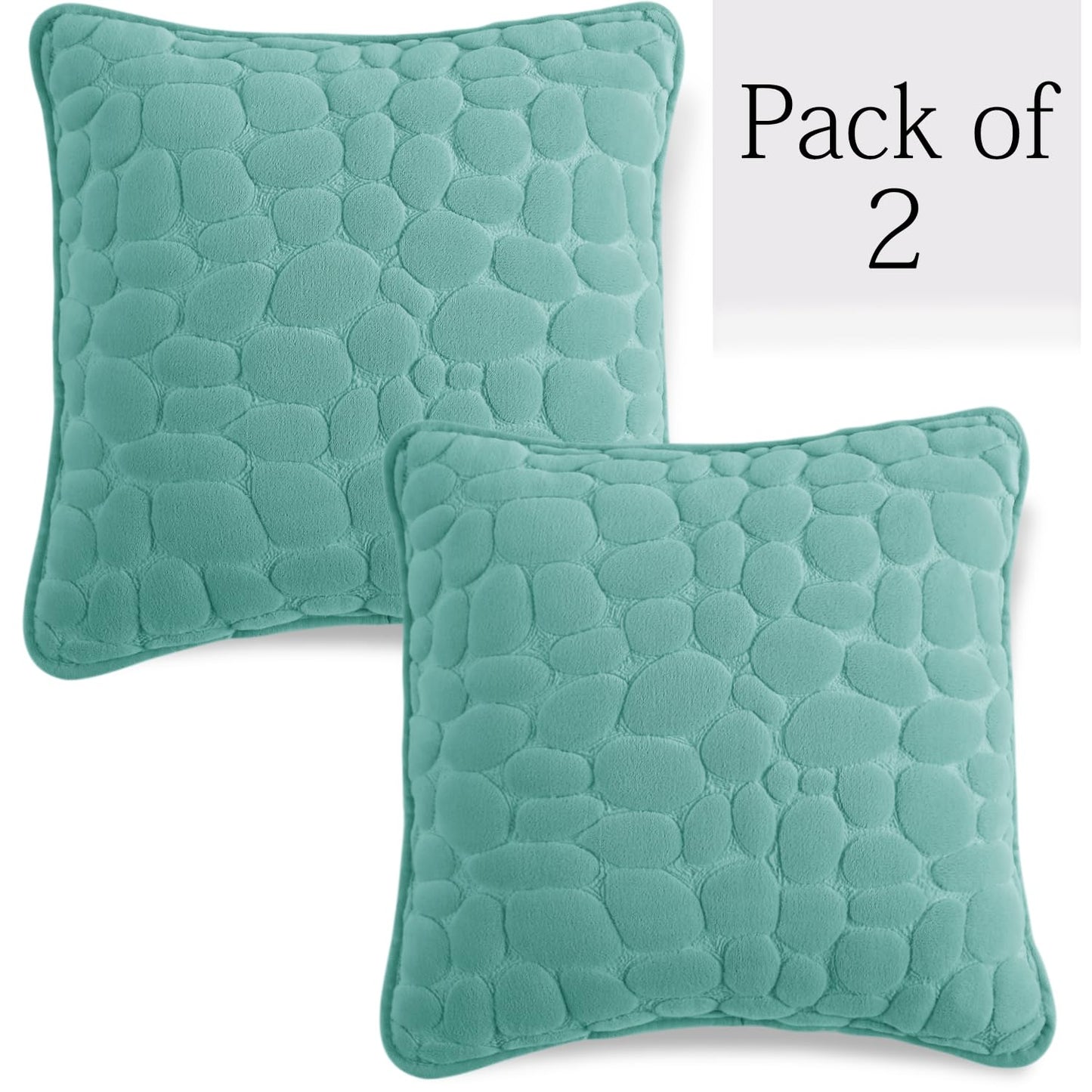 Buy Fog Blue Colour Premium Zippered Pebble Texture Milk Velvet pillow covers in set of 2