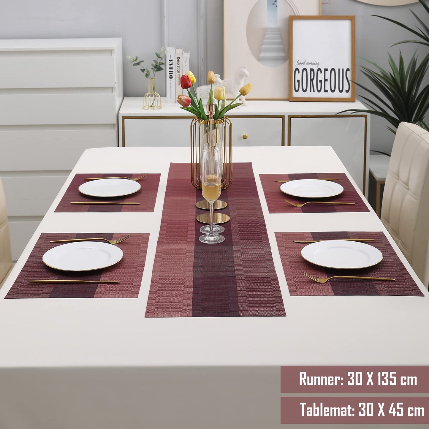 PVC Dining Table Mats, Wine