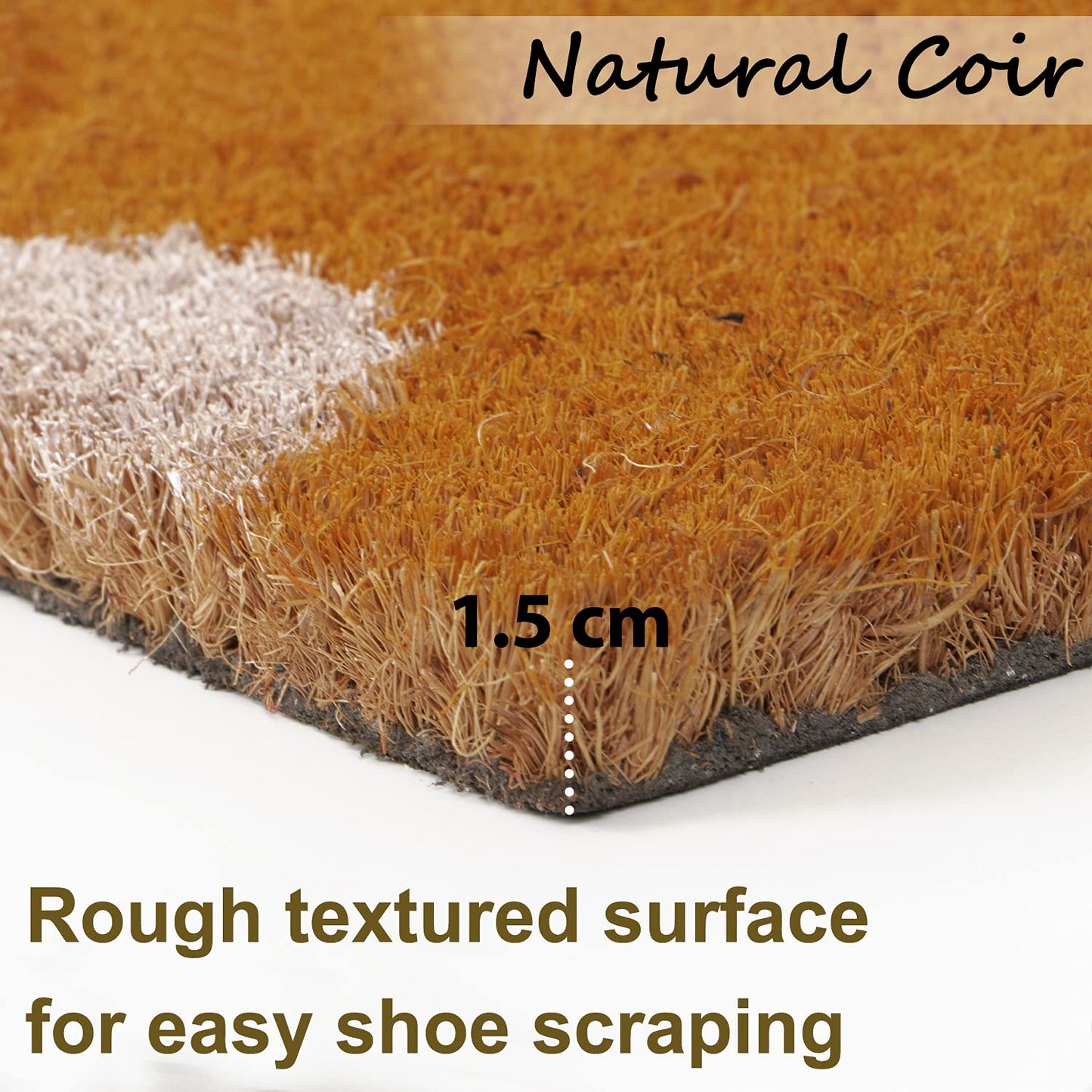 Coir Entrance Door Mat with Anti-Slip PVC Backing