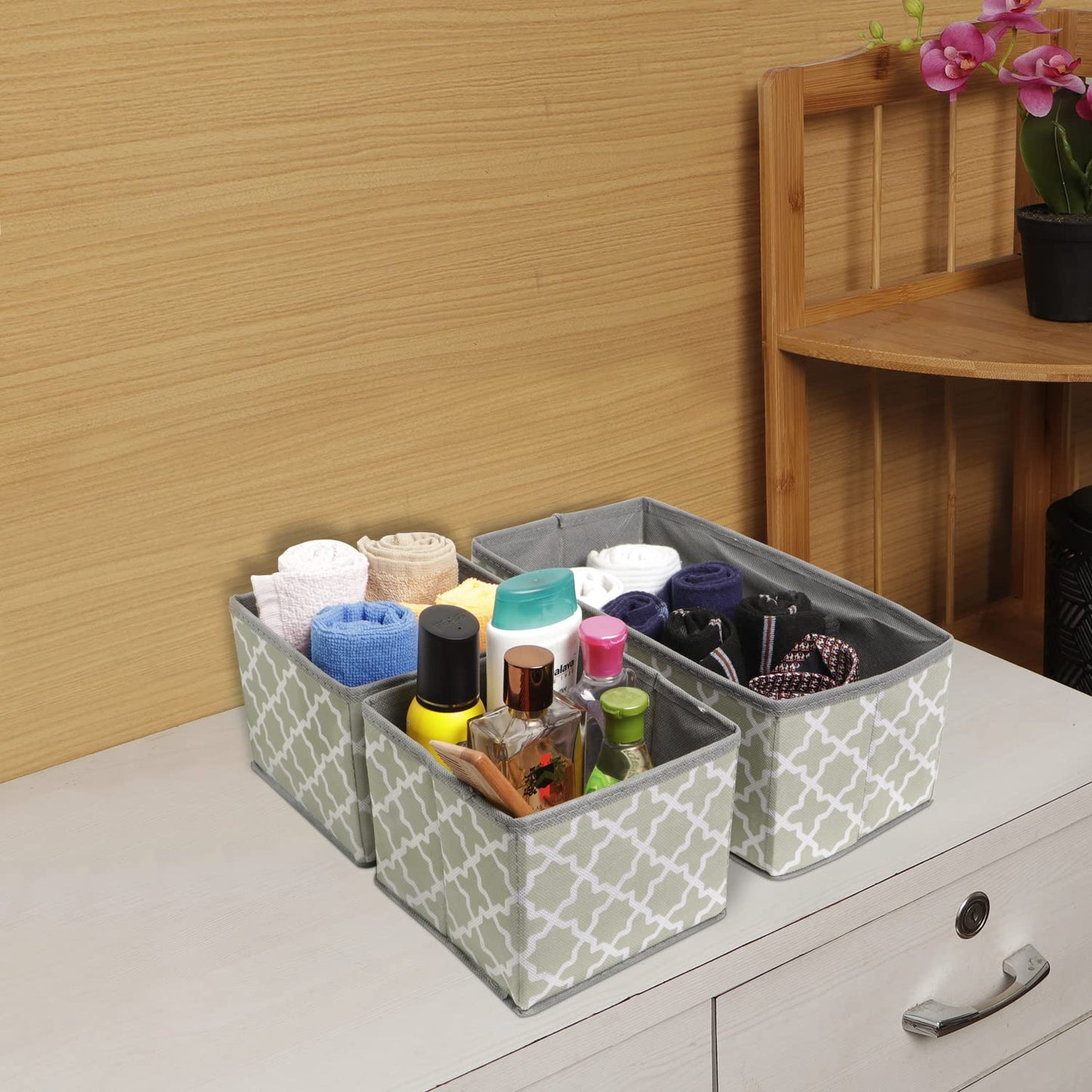 Foldable Storage Basket Bins Closet Wardrobe Organizer