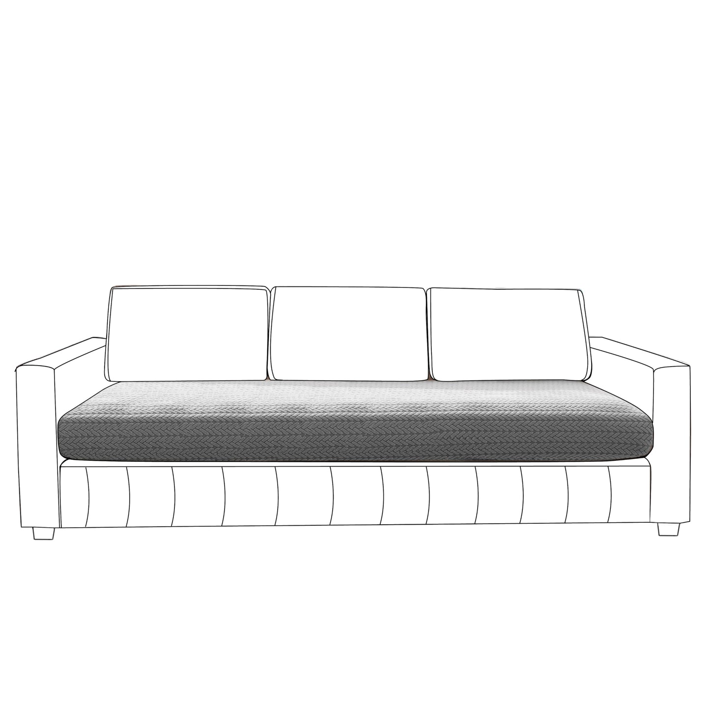 Stretchable Thick Jacquard Textured Seat Couch Cushion Cover for 1/2/3 Seaters, Dark Grey