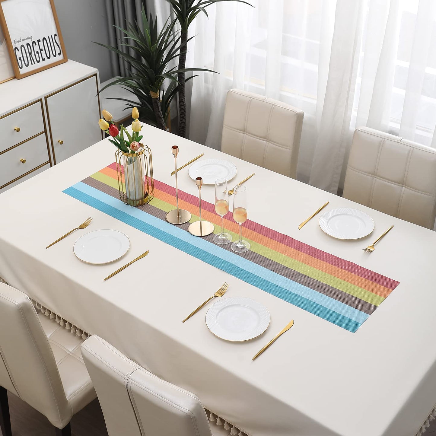 PVC Table Runner for Dinner and Coffee Table, Multicolour
