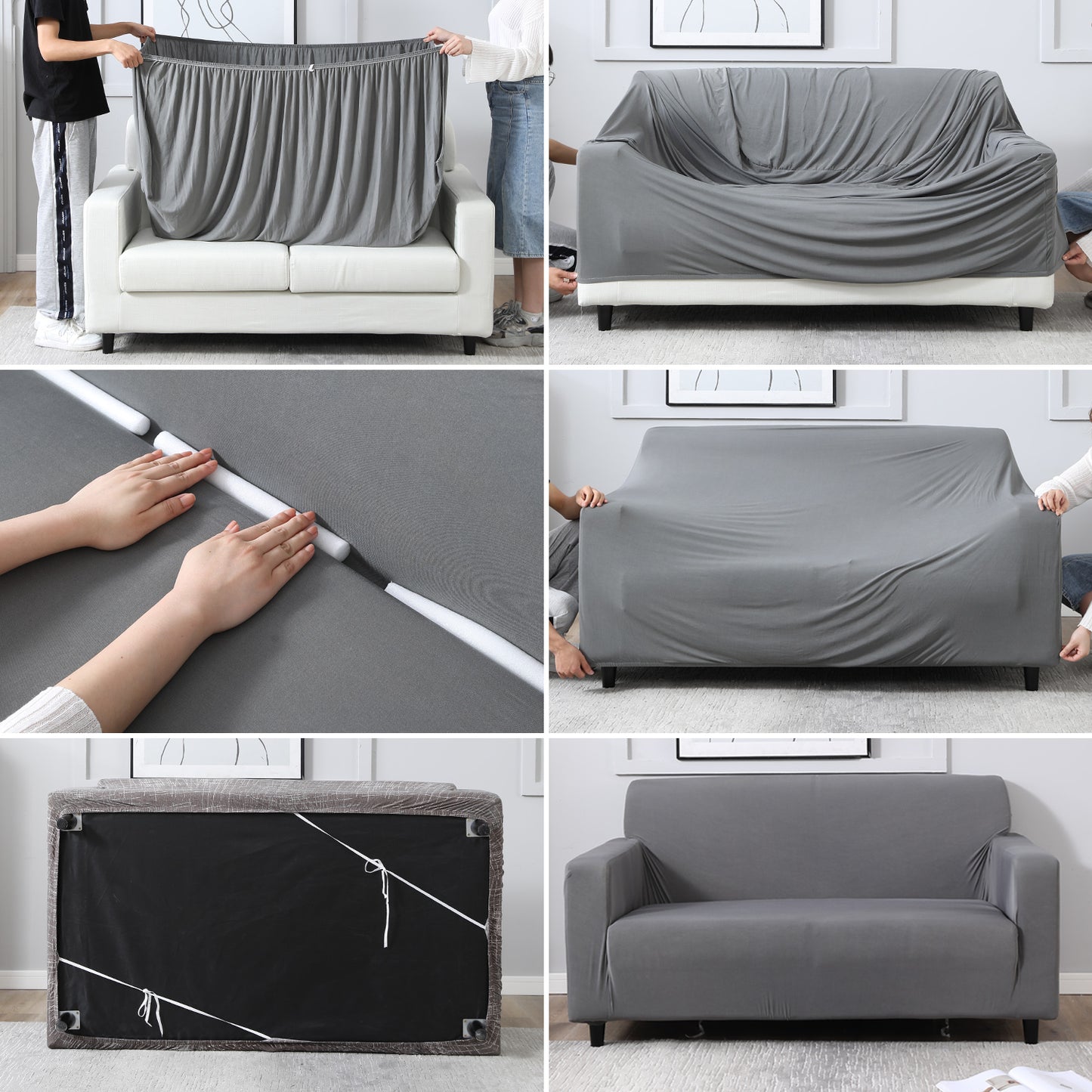Guide on how to put an stretchable sofa cover