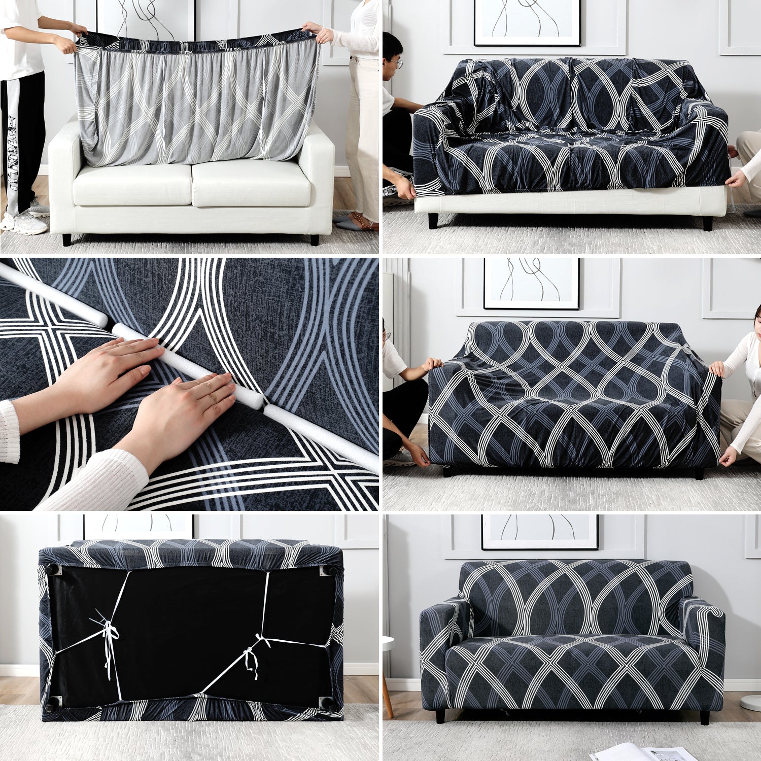 Step-by-step guide on how to put an stretchable sofa cover