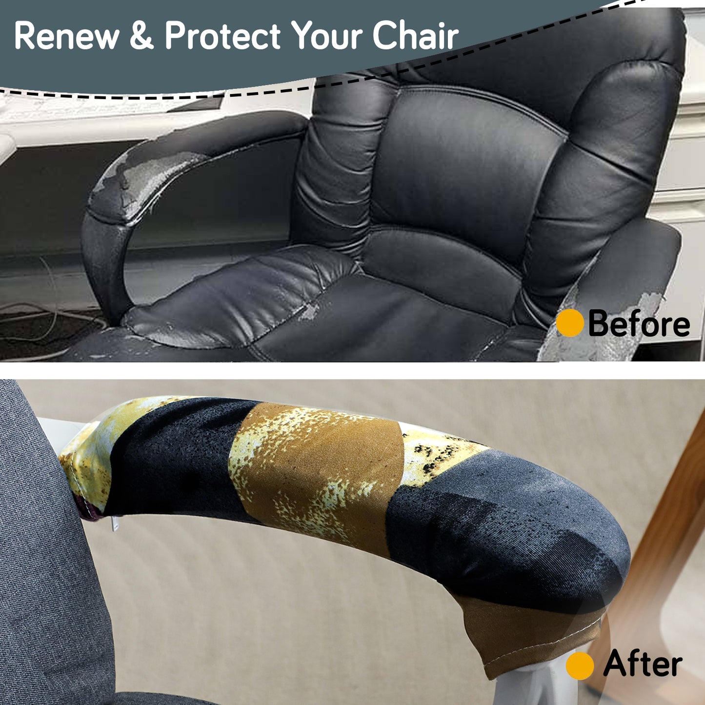 140gsm Printed Armrest Covers for Office Chair (Zipper Style), 1 Pair, Wine Abstract Geometry