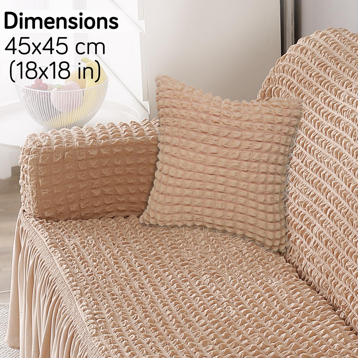 Beige Colour Cute Festive Zippered Square Sofa Cushion Covers Online