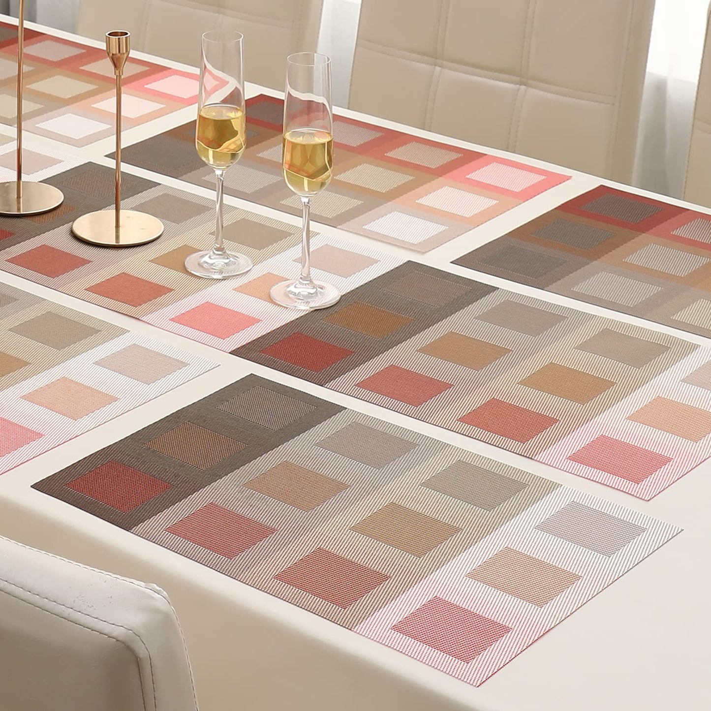 PVC Dining Table Mats, Gradient Red