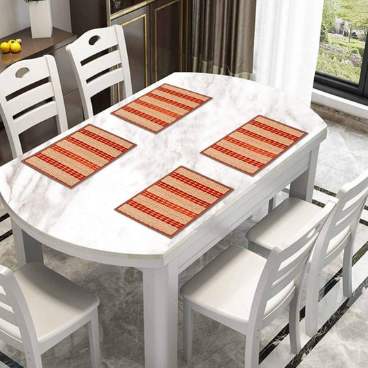 Heat Resistant Bamboo Dinner Mats, Red