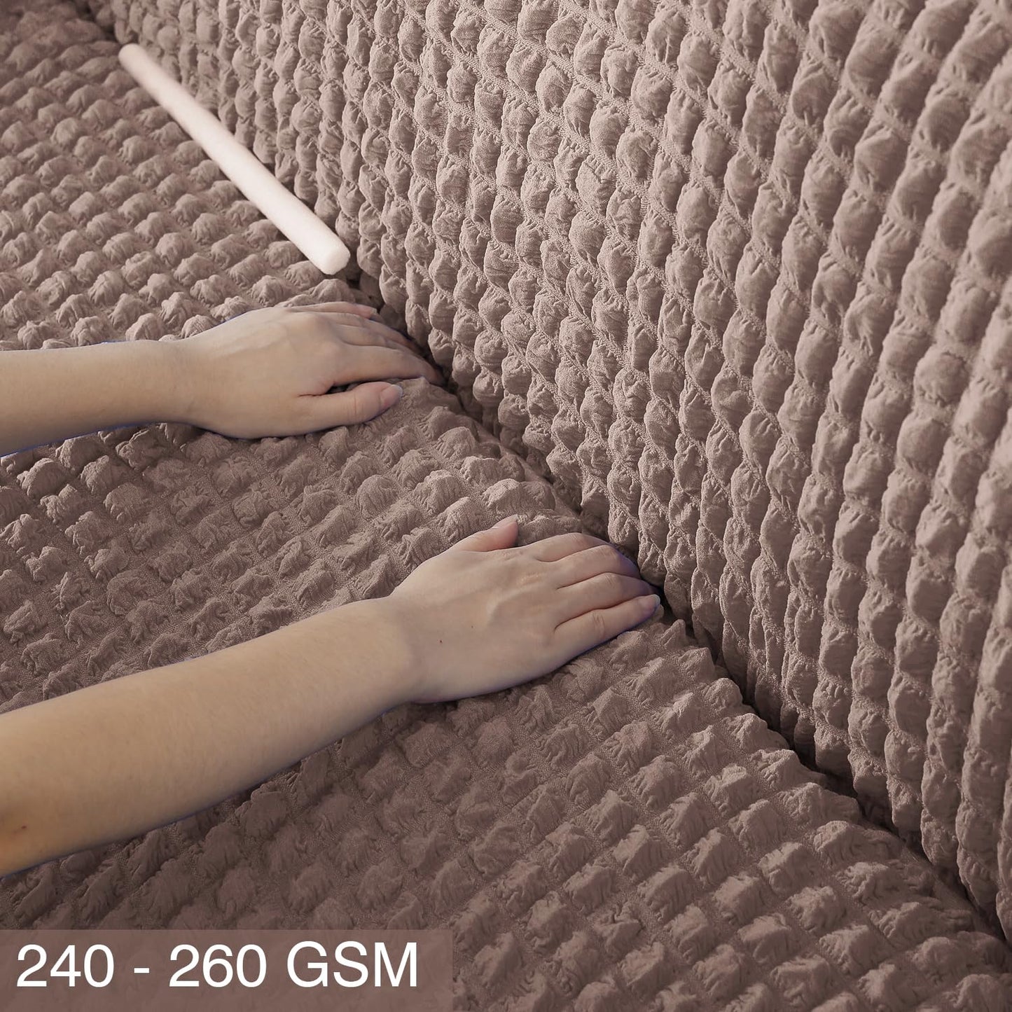 Mocha Turkish Bubble frill full sofa cover set