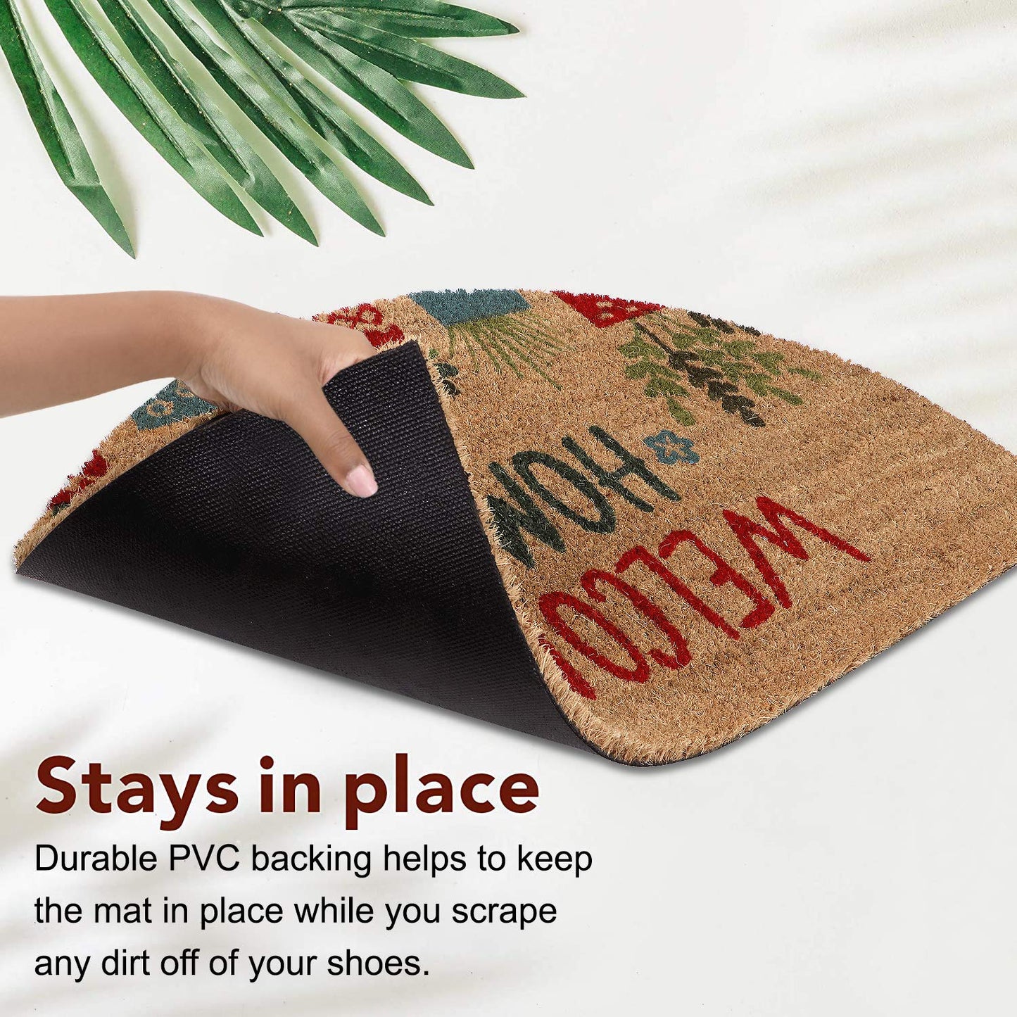 Coir Door Mat (Green, Large)