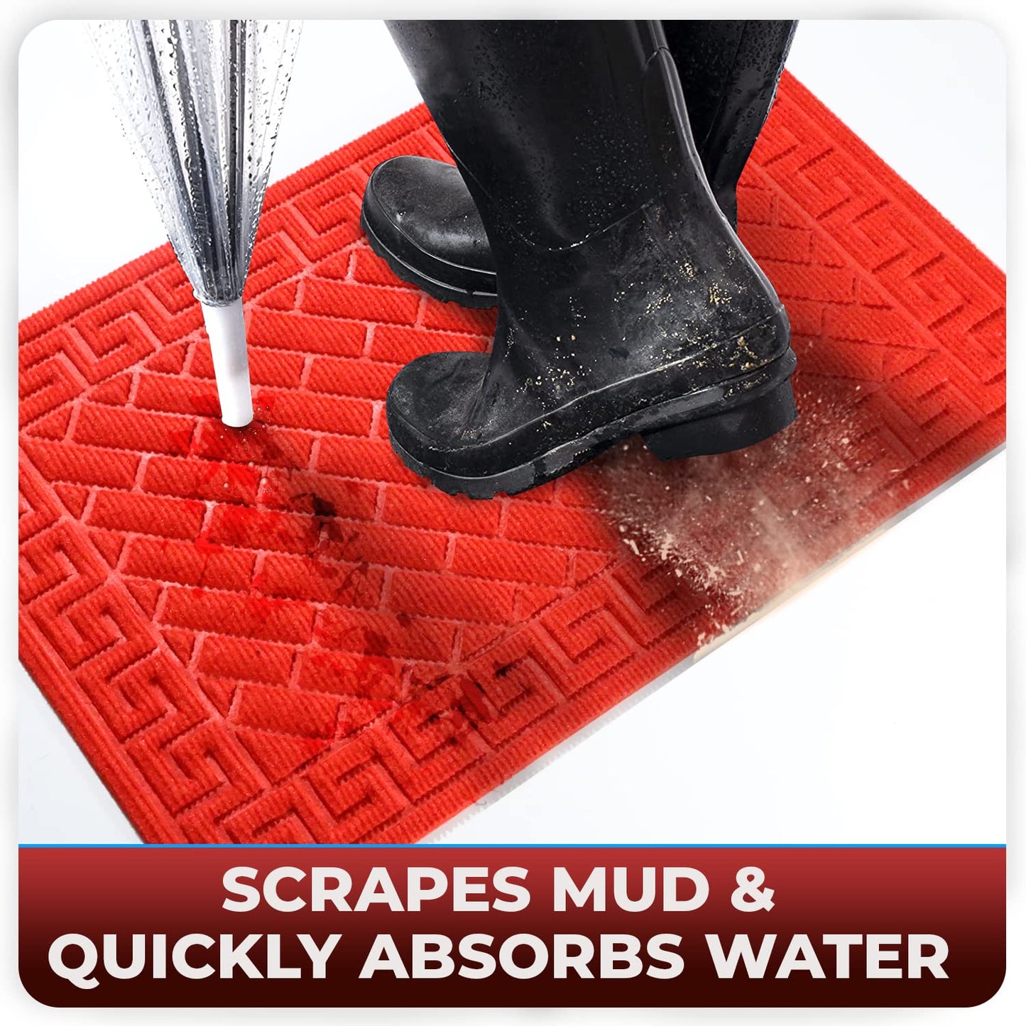 Polypropylene Outdoor mat for Entrance, Welcome mat floor mat, Red