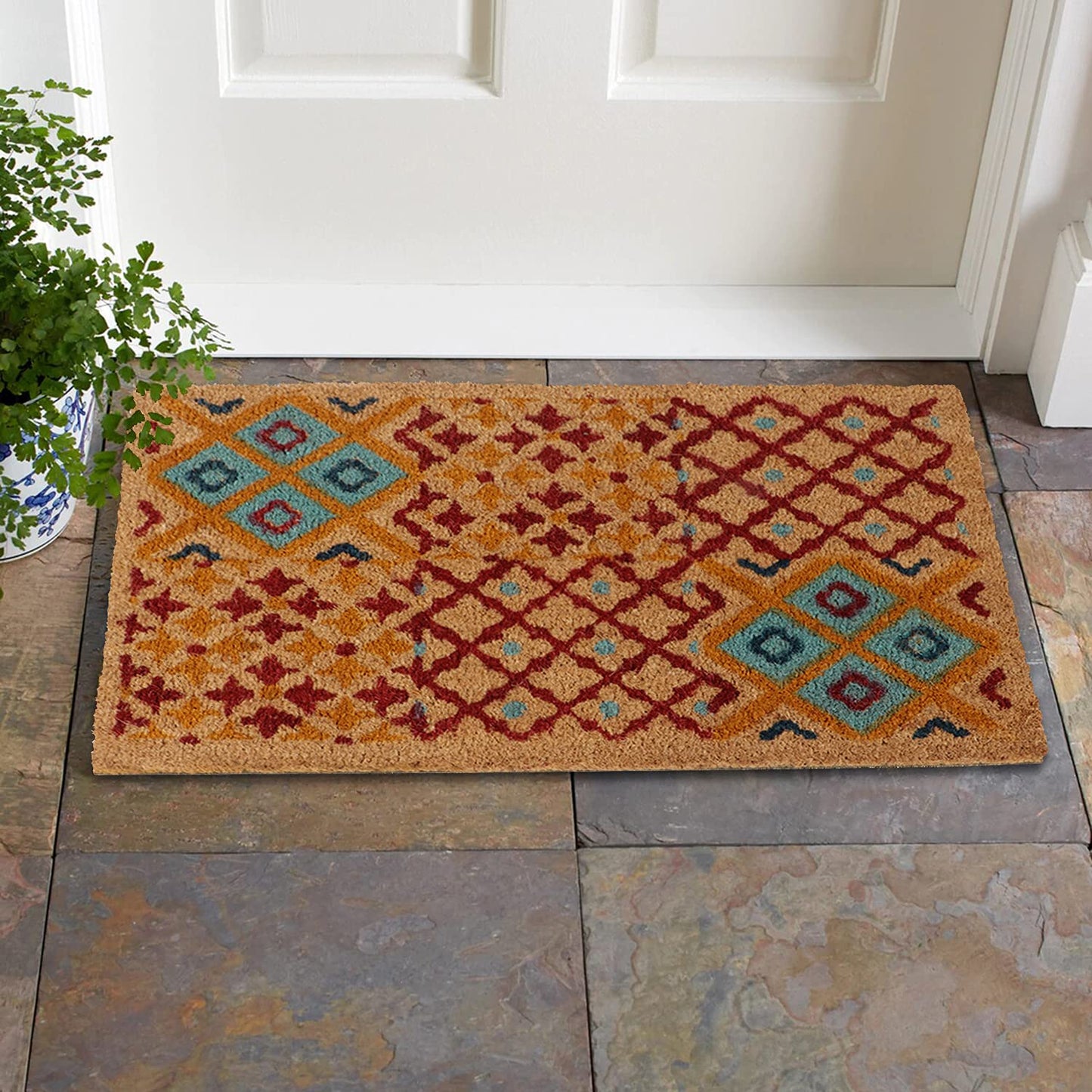 Coir Entrance Door Mat with Anti-Slip PVC Backing