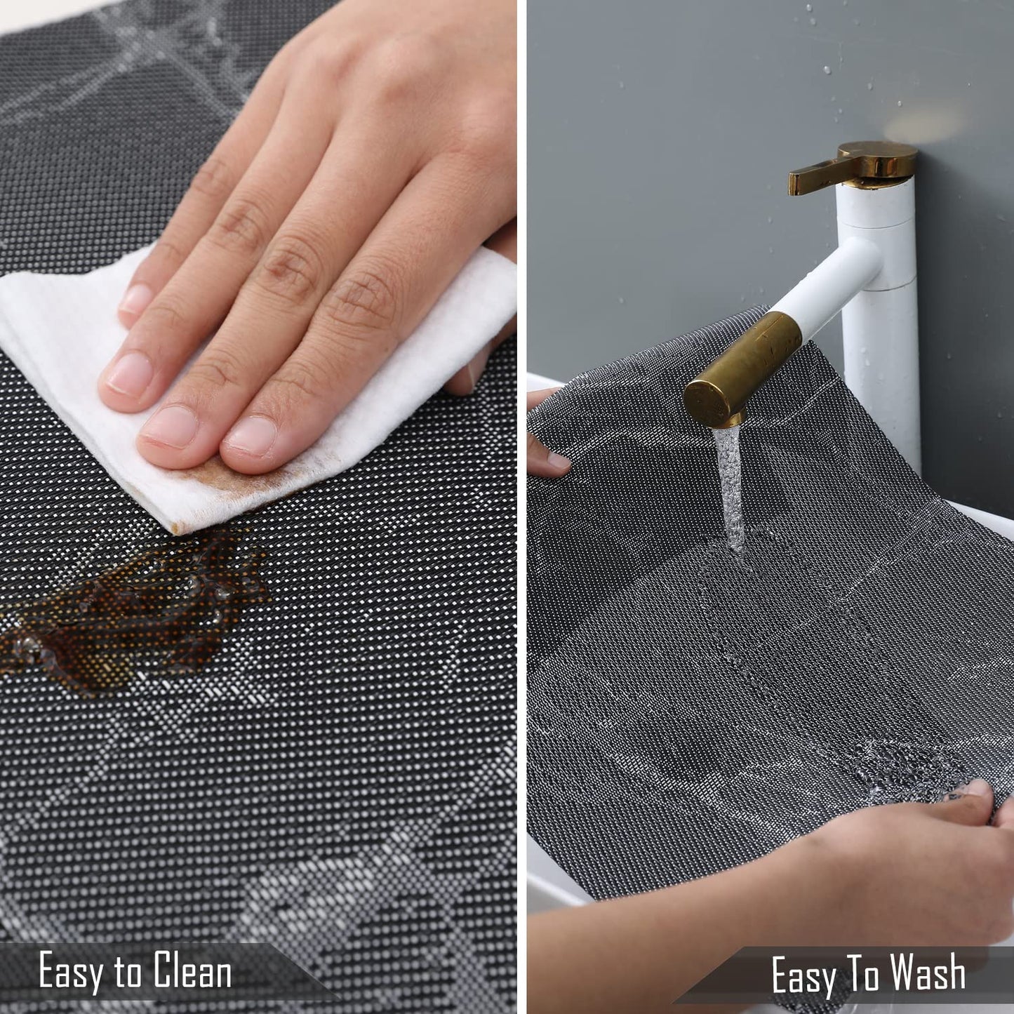 PVC Dining Table Mats, Black