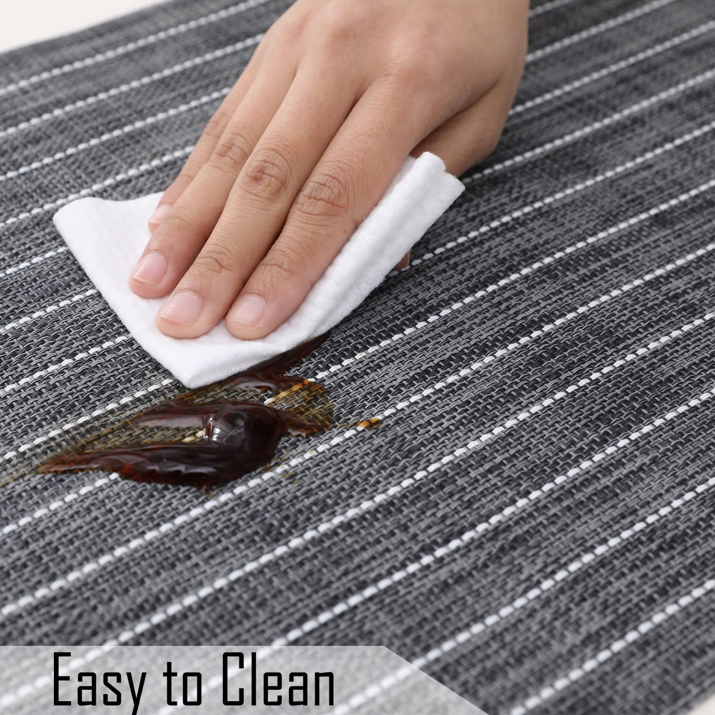 PVC Dining Table Mats, Grey