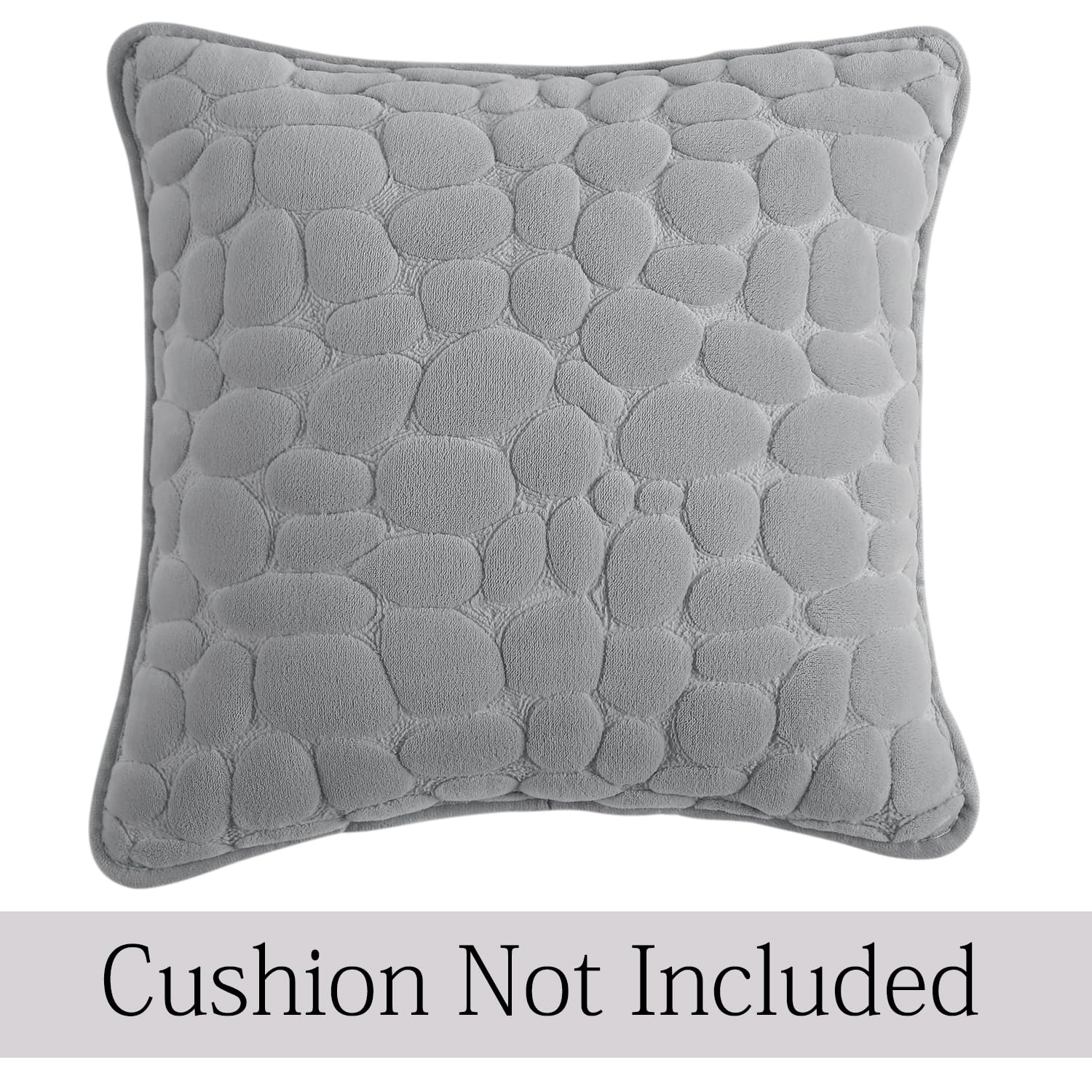 Buy Moon Grey Colour Premium Zippered Pebble Texture Milk Velvet Cushion Covers | Square Pillows
