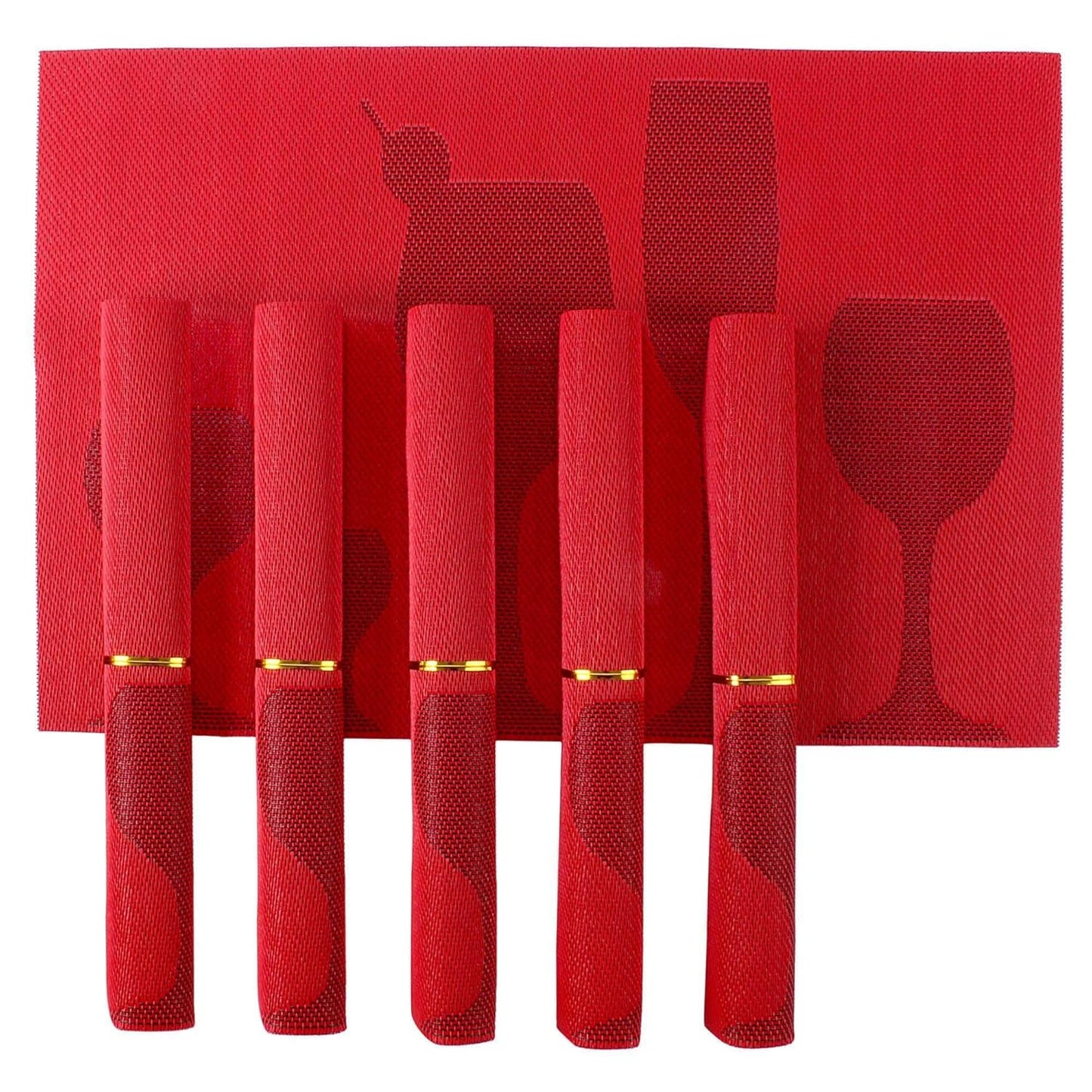 PVC Dining Table Mats, Cherry Red