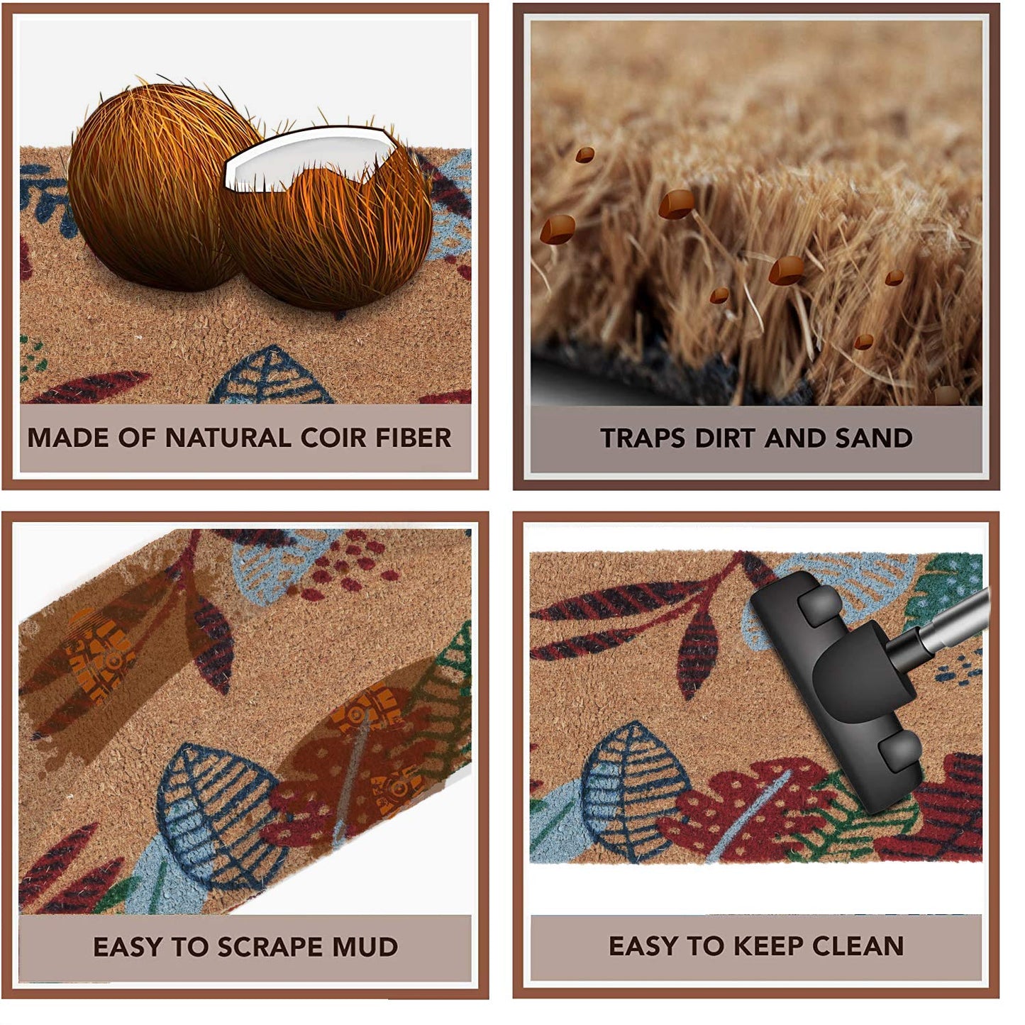 Coir Entrance Door Mat with Anti-Slip PVC Backing