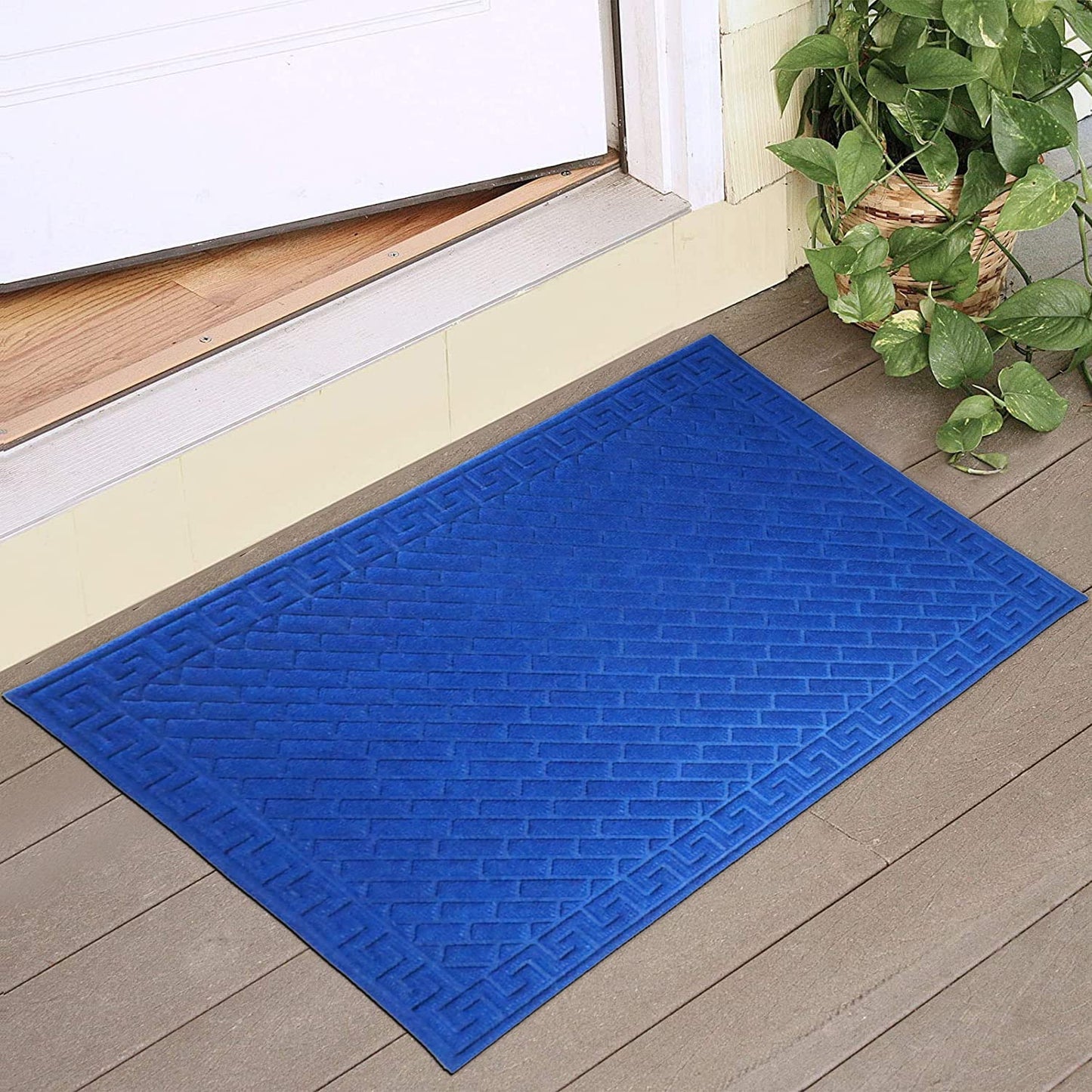 Polypropylene Outdoor mat for Entrance, Welcome mat floor mat, Blue