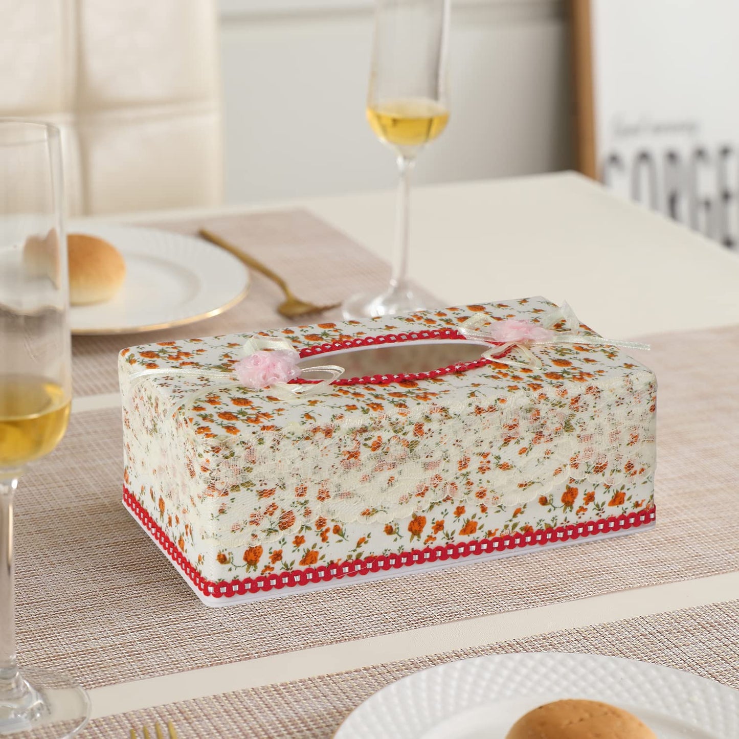 Plastic Tissue Paper Box Holder, Orange