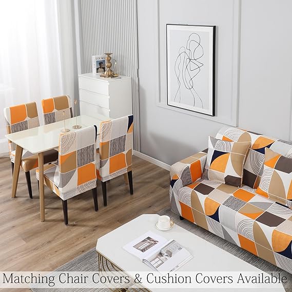 Buy Square Abstract Matching elastic cushion covers for chairs and sofas